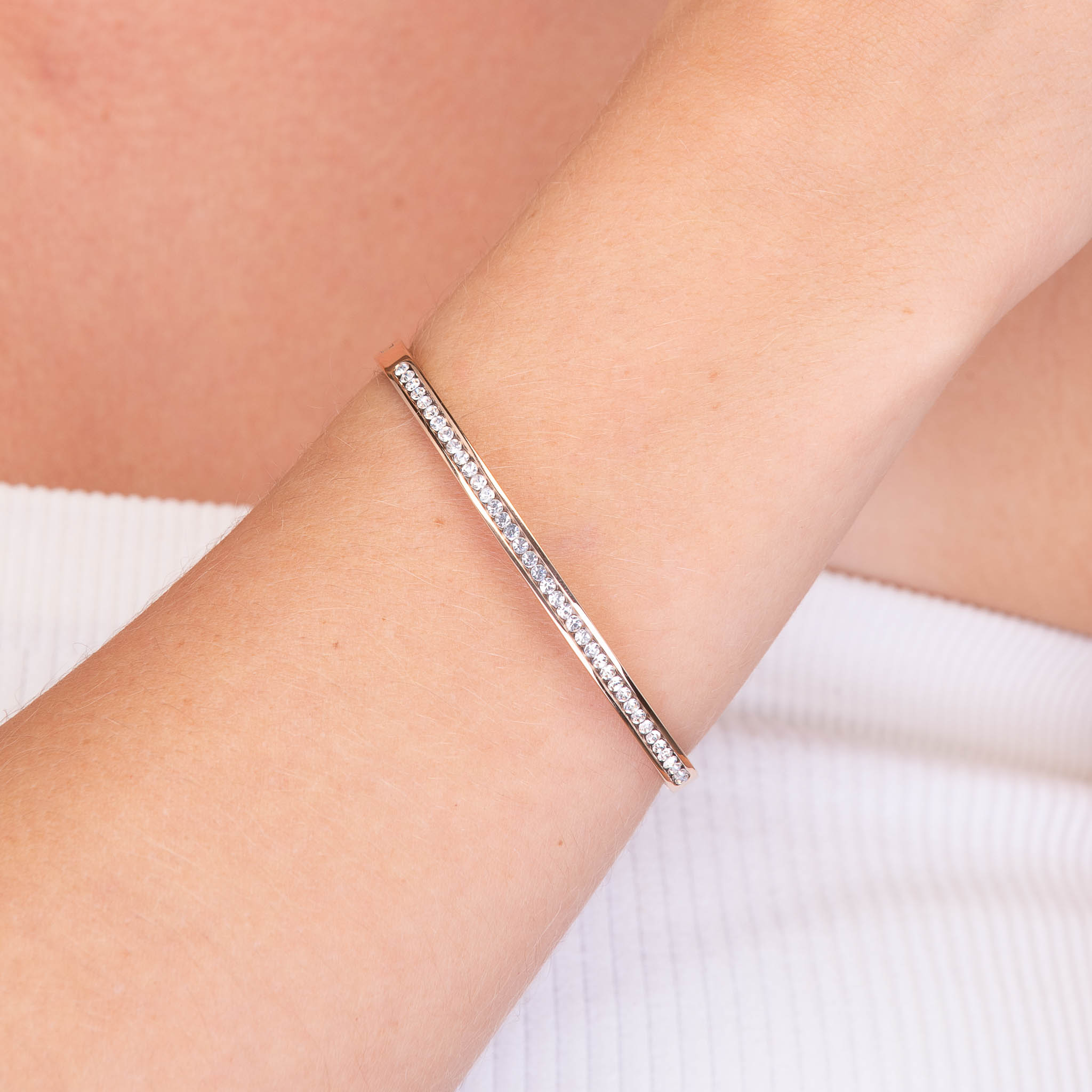 Sapphire Hinged Bangle Bracelet - Camile & Stone