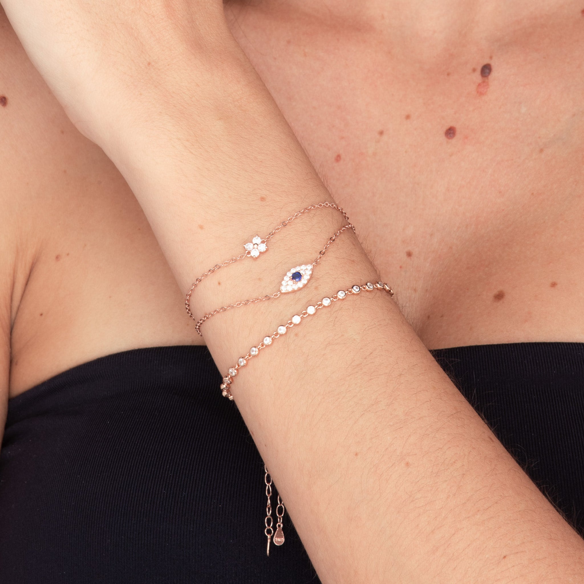 Sapphire Round Tennis Link Chain Bracelet - Camile & Stone