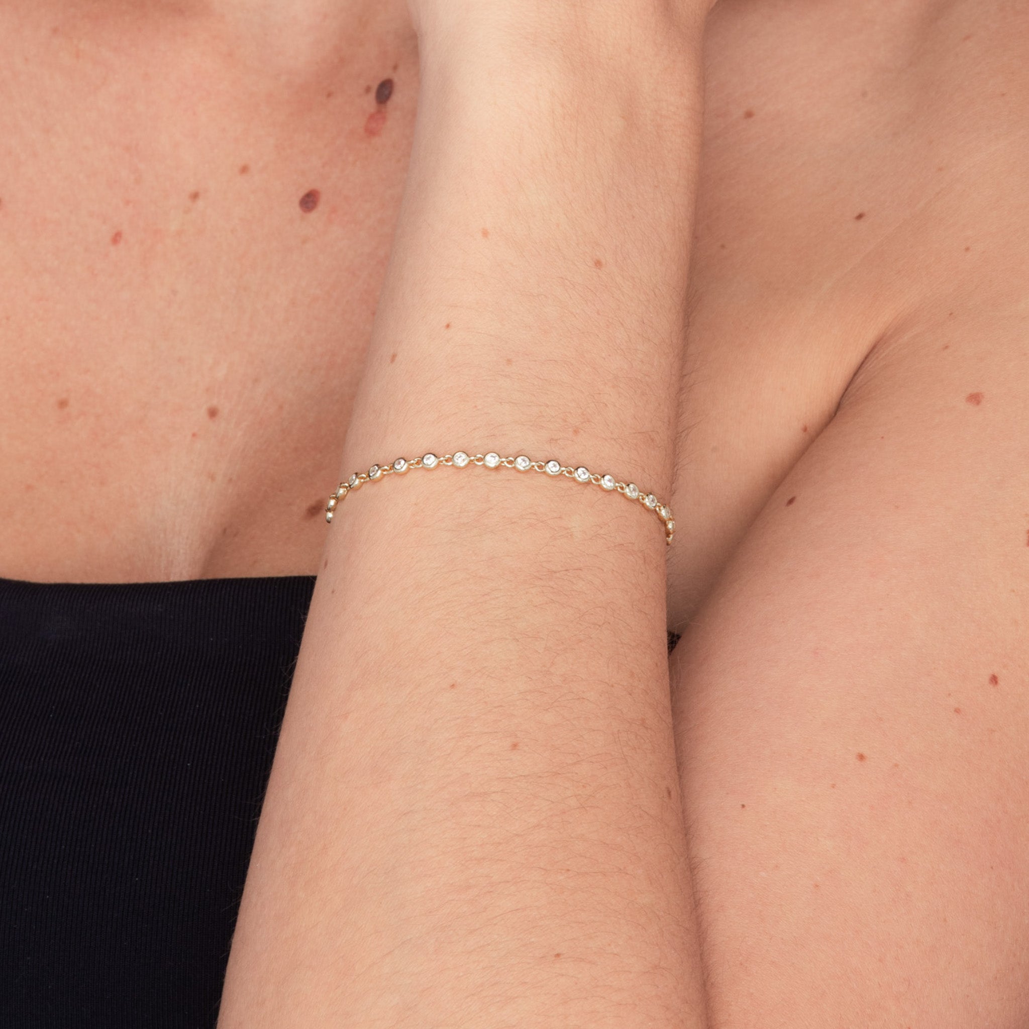 Sapphire Round Tennis Link Chain Bracelet - Camile & Stone