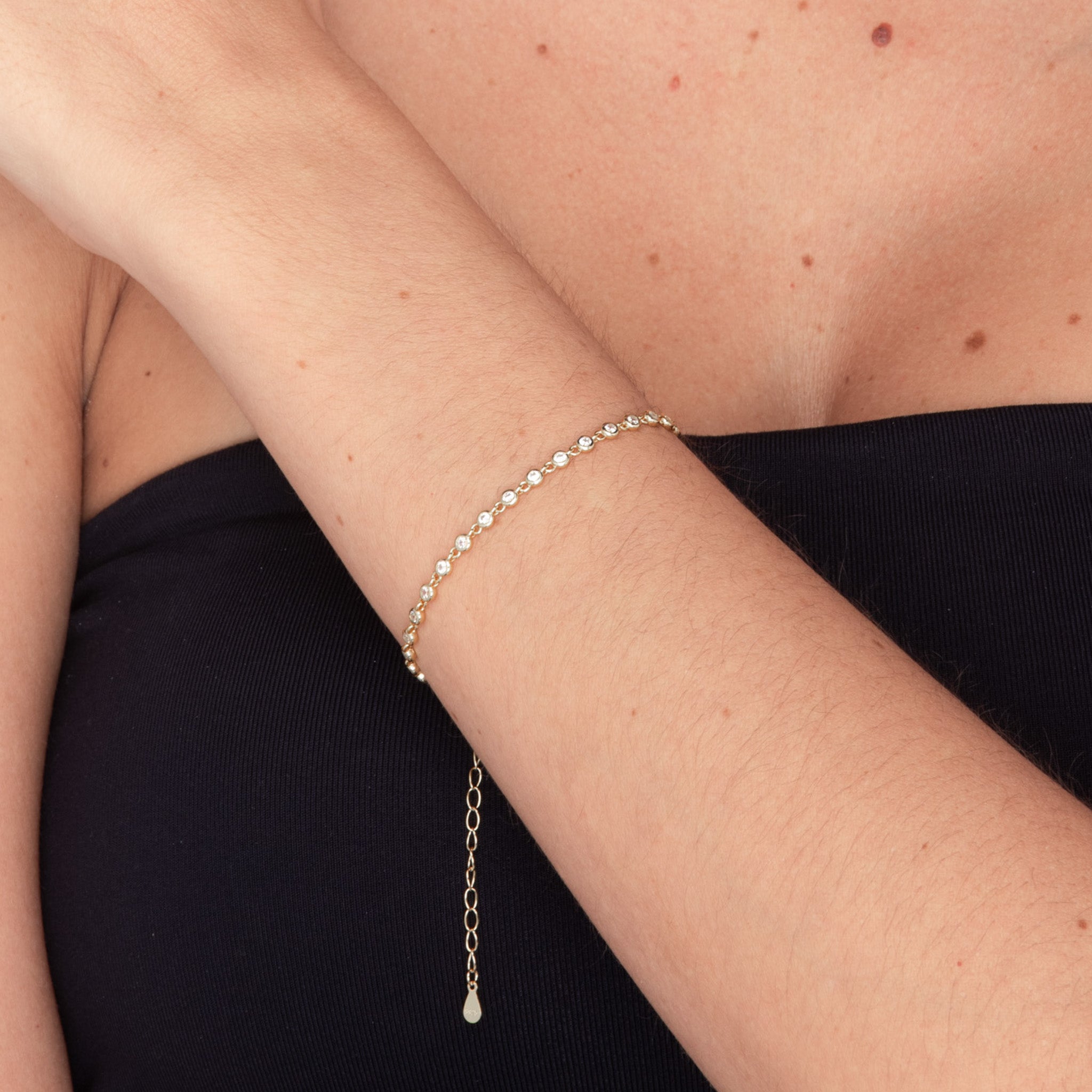 Sapphire Round Tennis Link Chain Bracelet - Camile & Stone