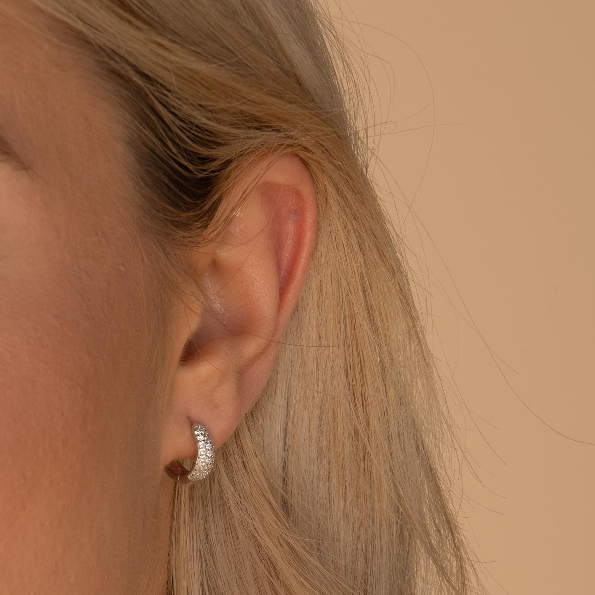 Sapphire Thick Dome Huggie Earrings - Camile & Stone