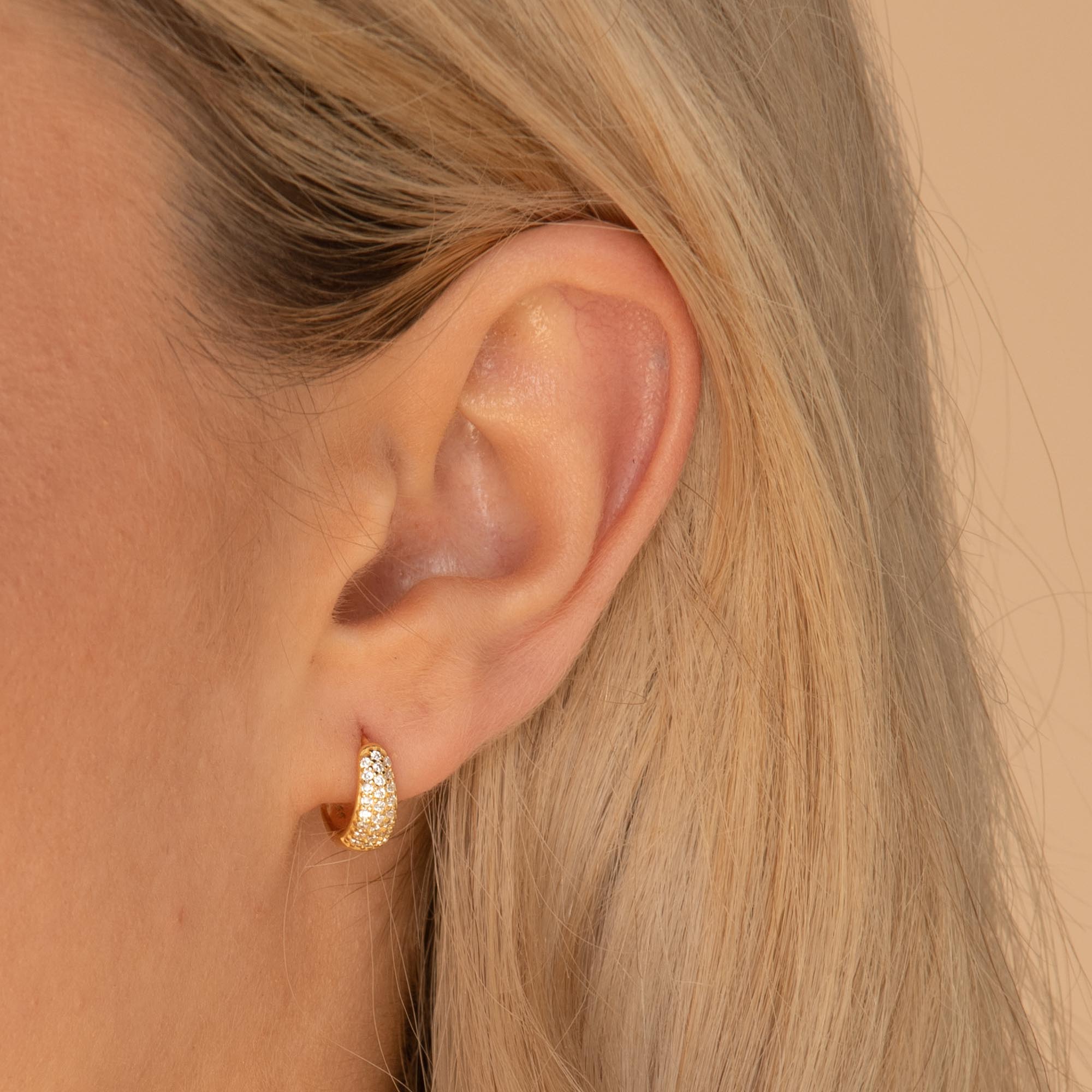 Sapphire Thick Dome Huggie Earrings - Camile & Stone