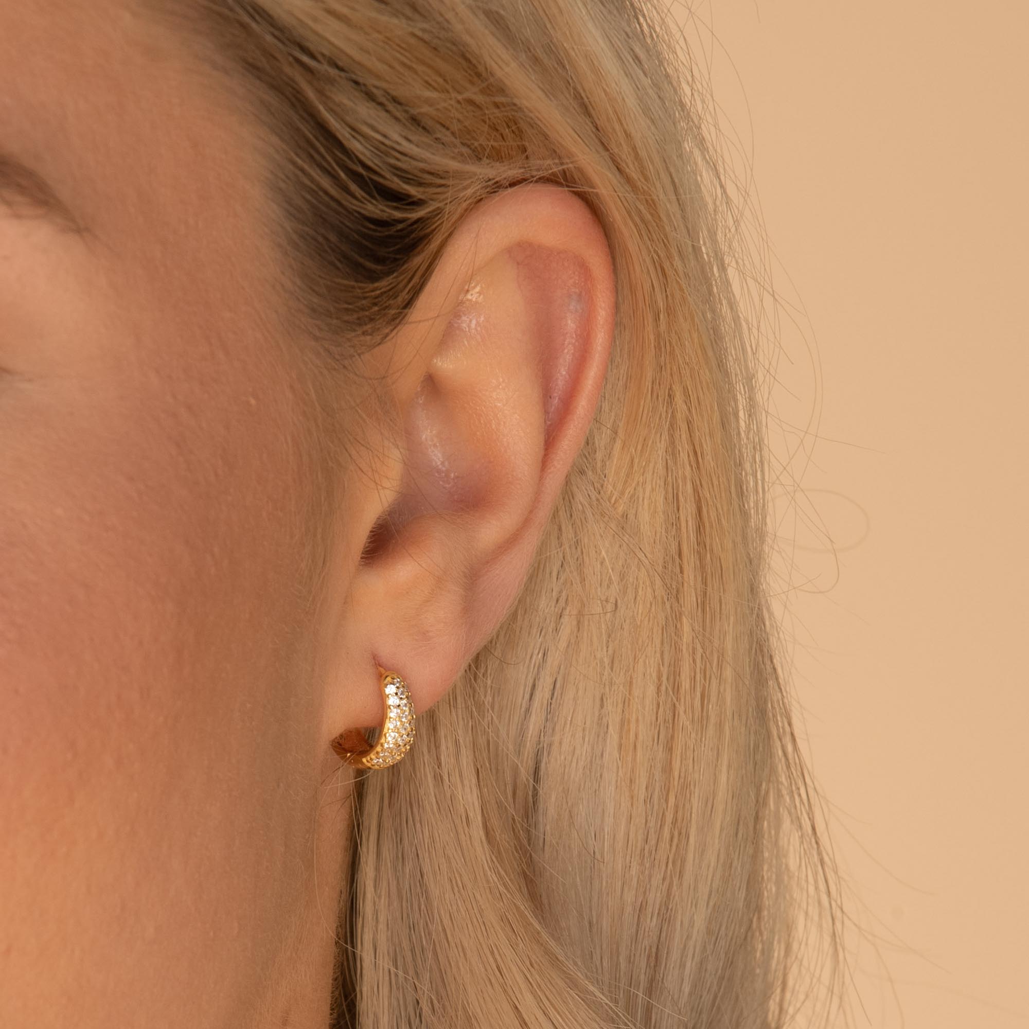 Sapphire Thick Dome Huggie Earrings - Camile & Stone