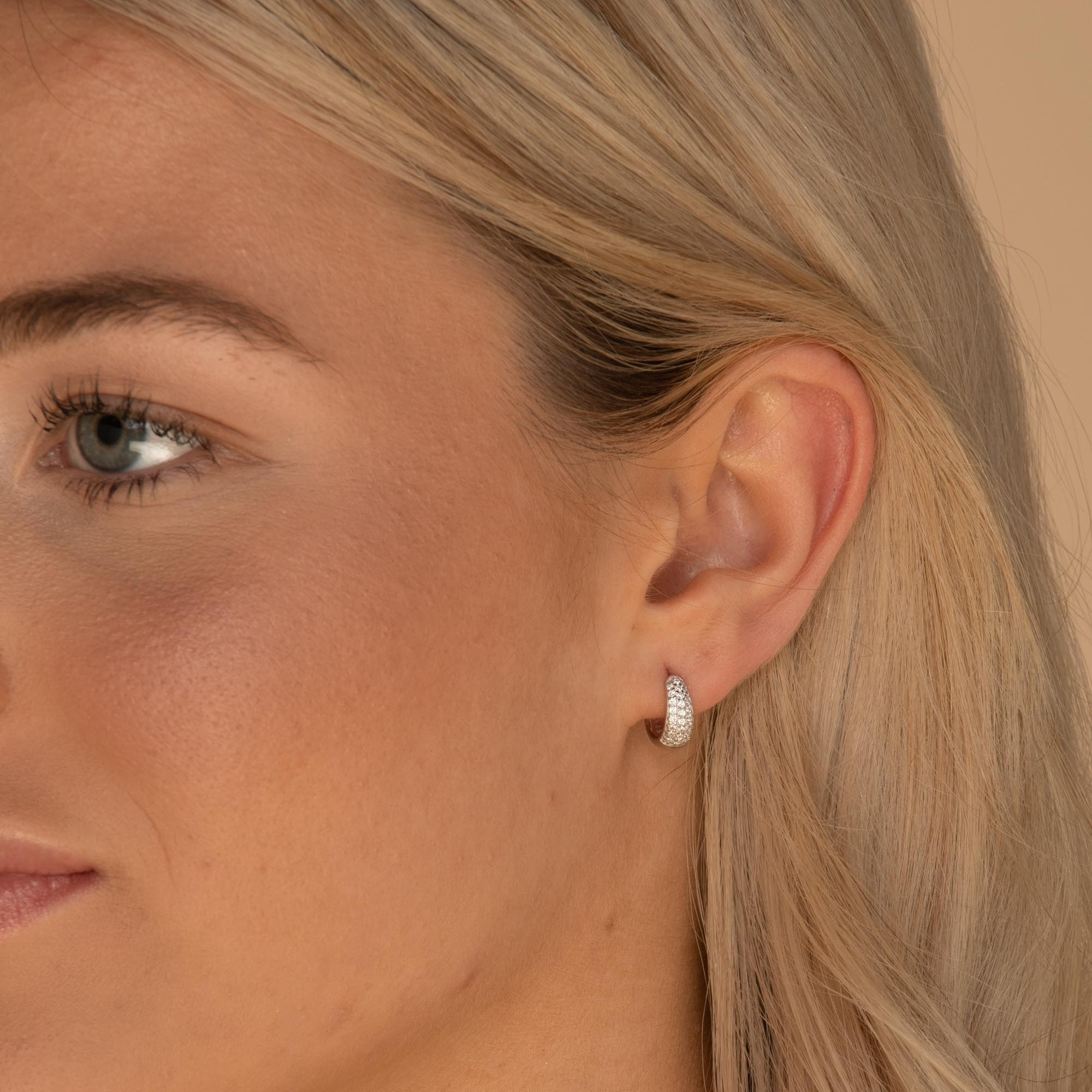 Sapphire Thick Dome Huggie Earrings - Camile & Stone