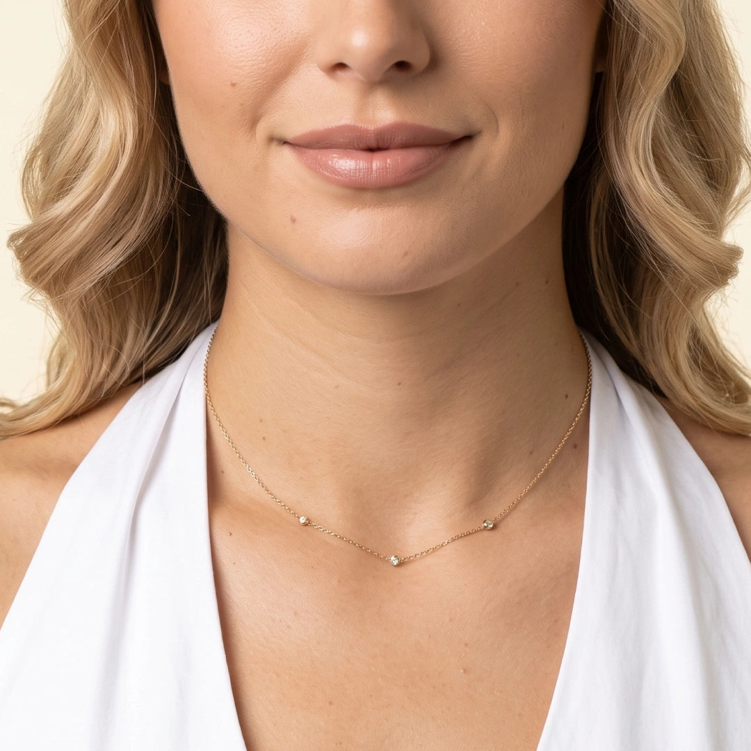 Satellite Sapphire Station Chain Necklace