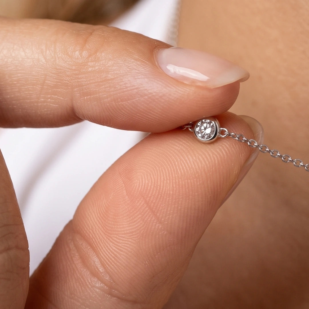 Satellite Sapphire Station Chain Necklace