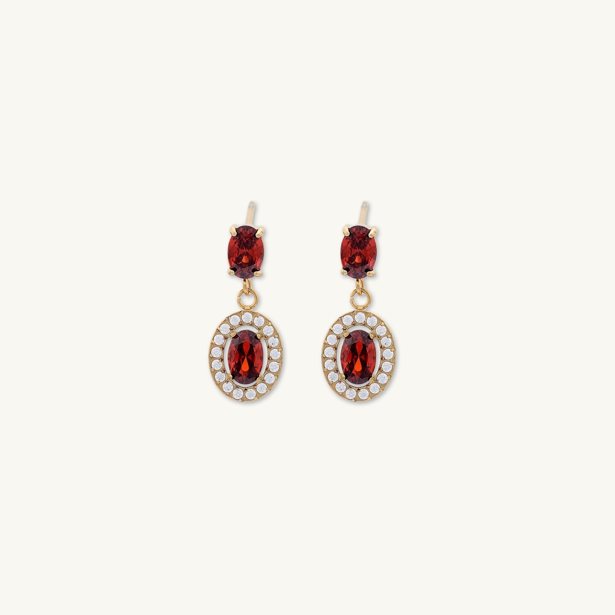 Scarlett Ruby Oval Earrings - Camile & Stone