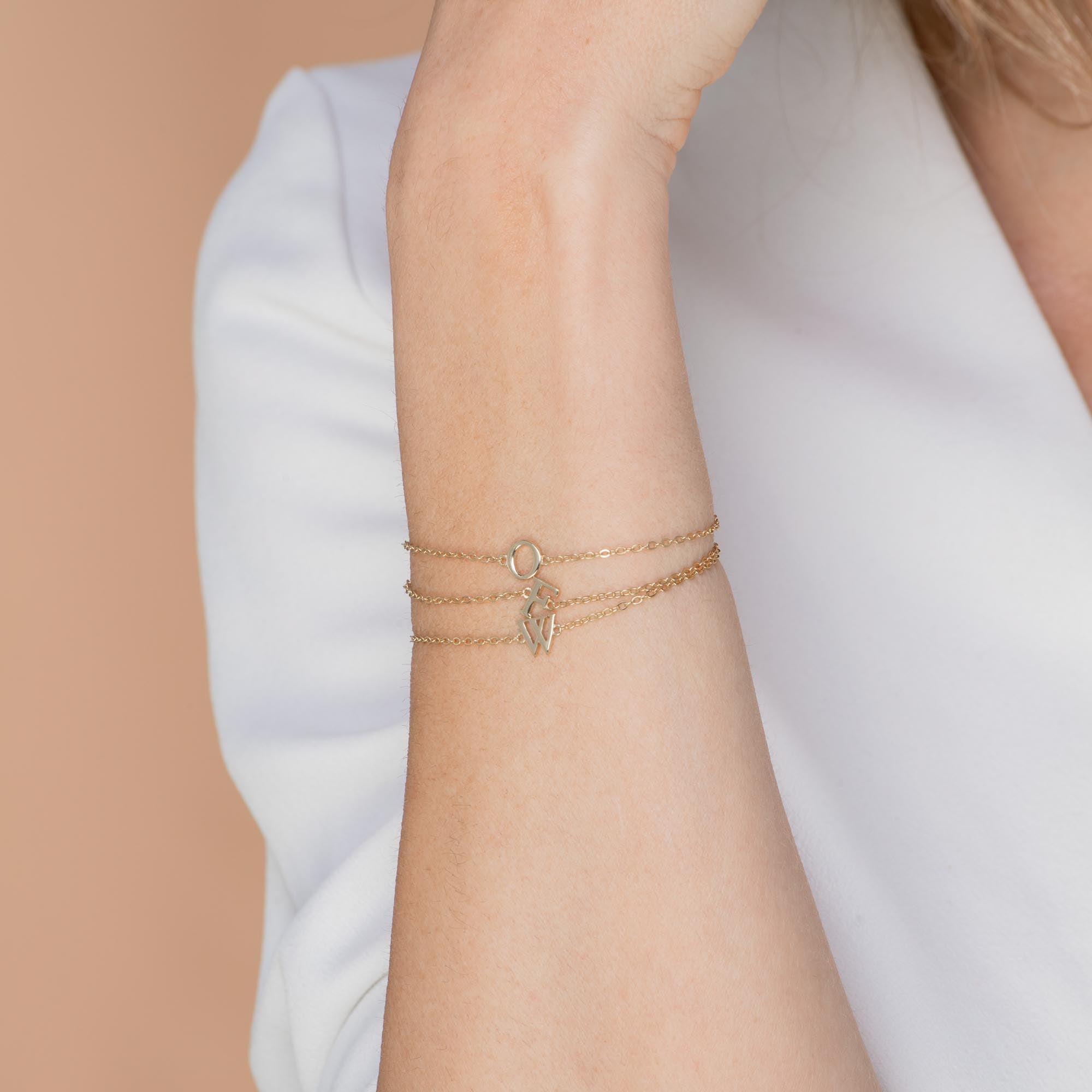 Script Letter Initial Bracelet - Camile & Stone
