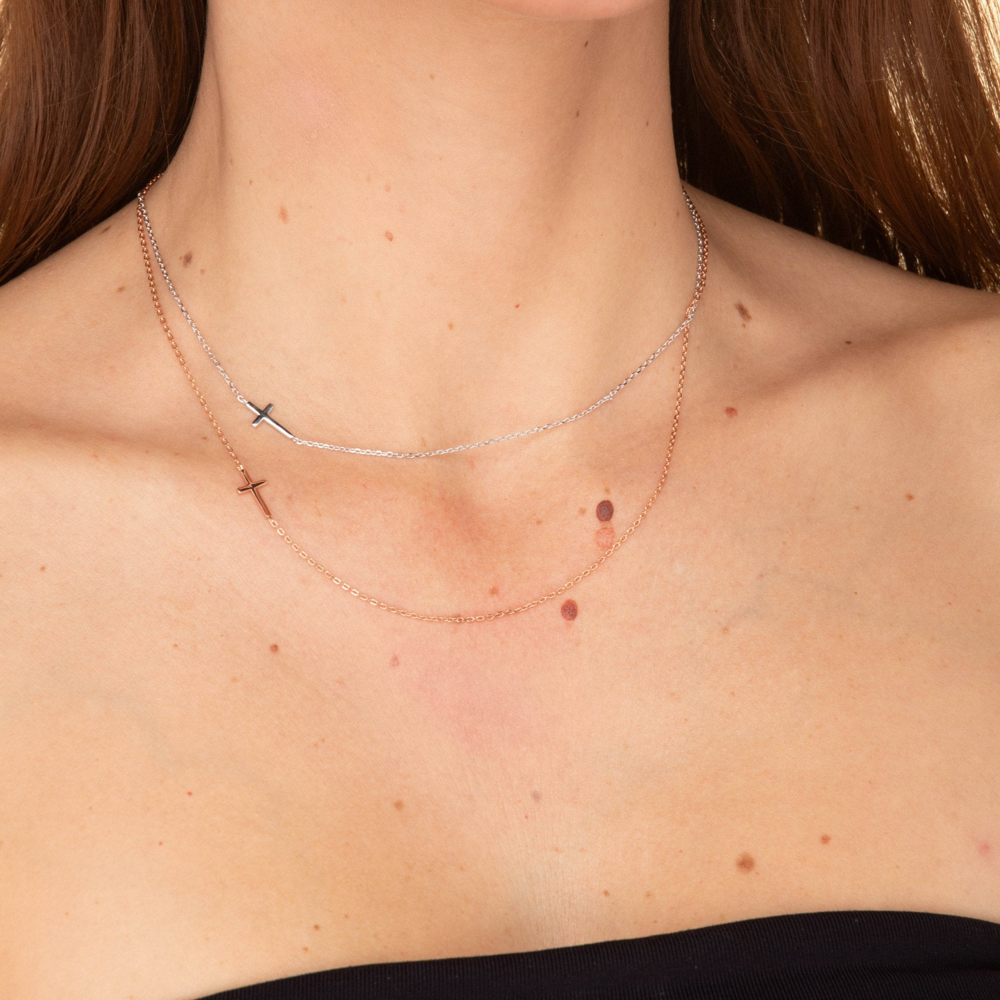 Sideways Cross Necklace - Camile & Stone