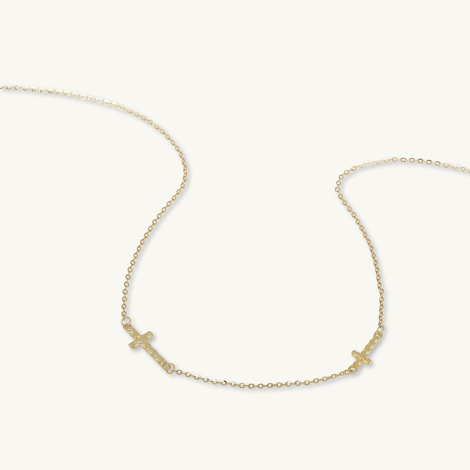 Sideways Double Cross Necklace - Camile & Stone