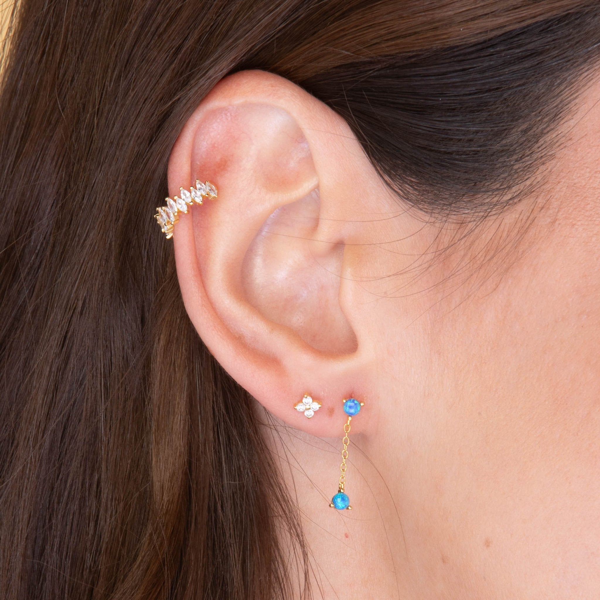 Single Marquise Sapphire Ear Cuff - Camile & Stone
