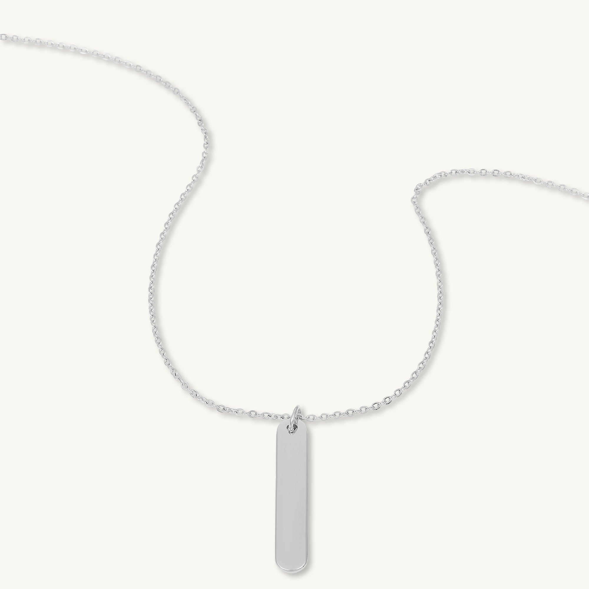 Slim Dog Tag Engraved Personalised Necklace - Camile & Stone