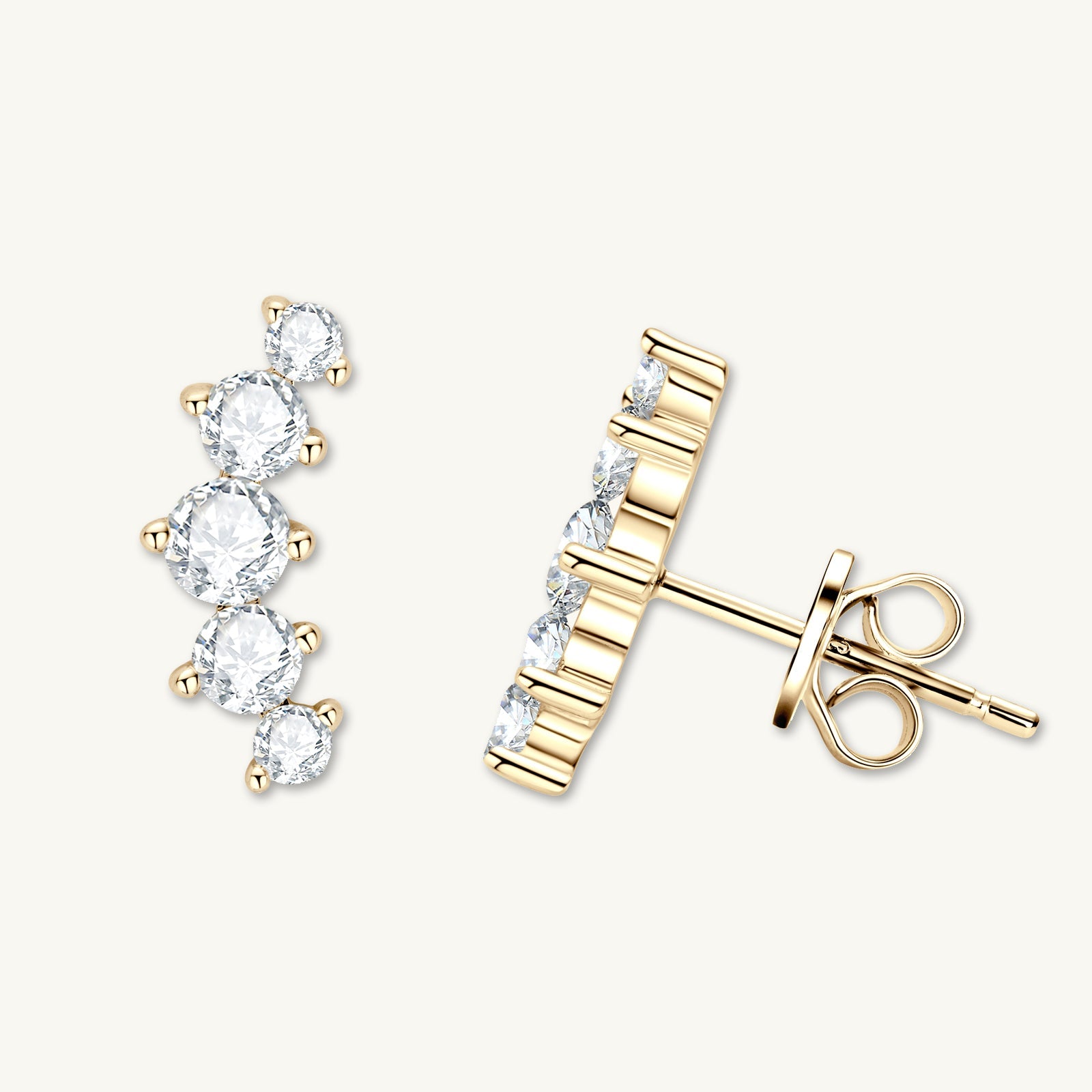 Smile Solitaire Moissanite Stud Earrings - Camile & Stone