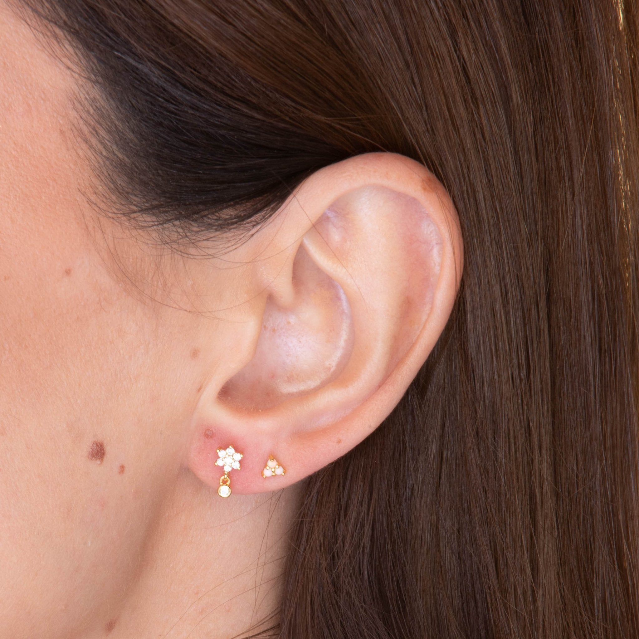 Snowflake Sapphire Drop Stud Earrings - Camile & Stone