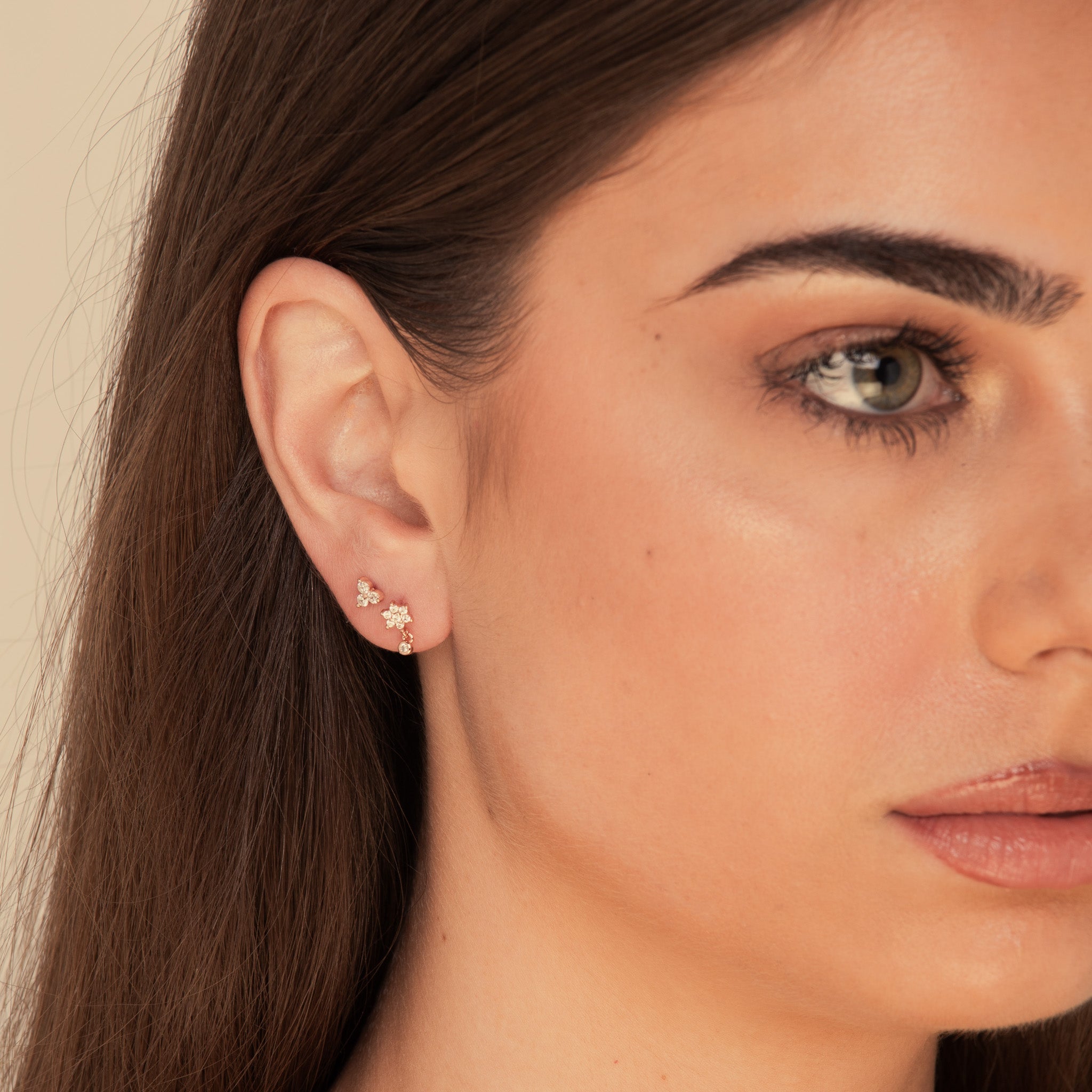 Snowflake Sapphire Drop Stud Earrings - Camile & Stone