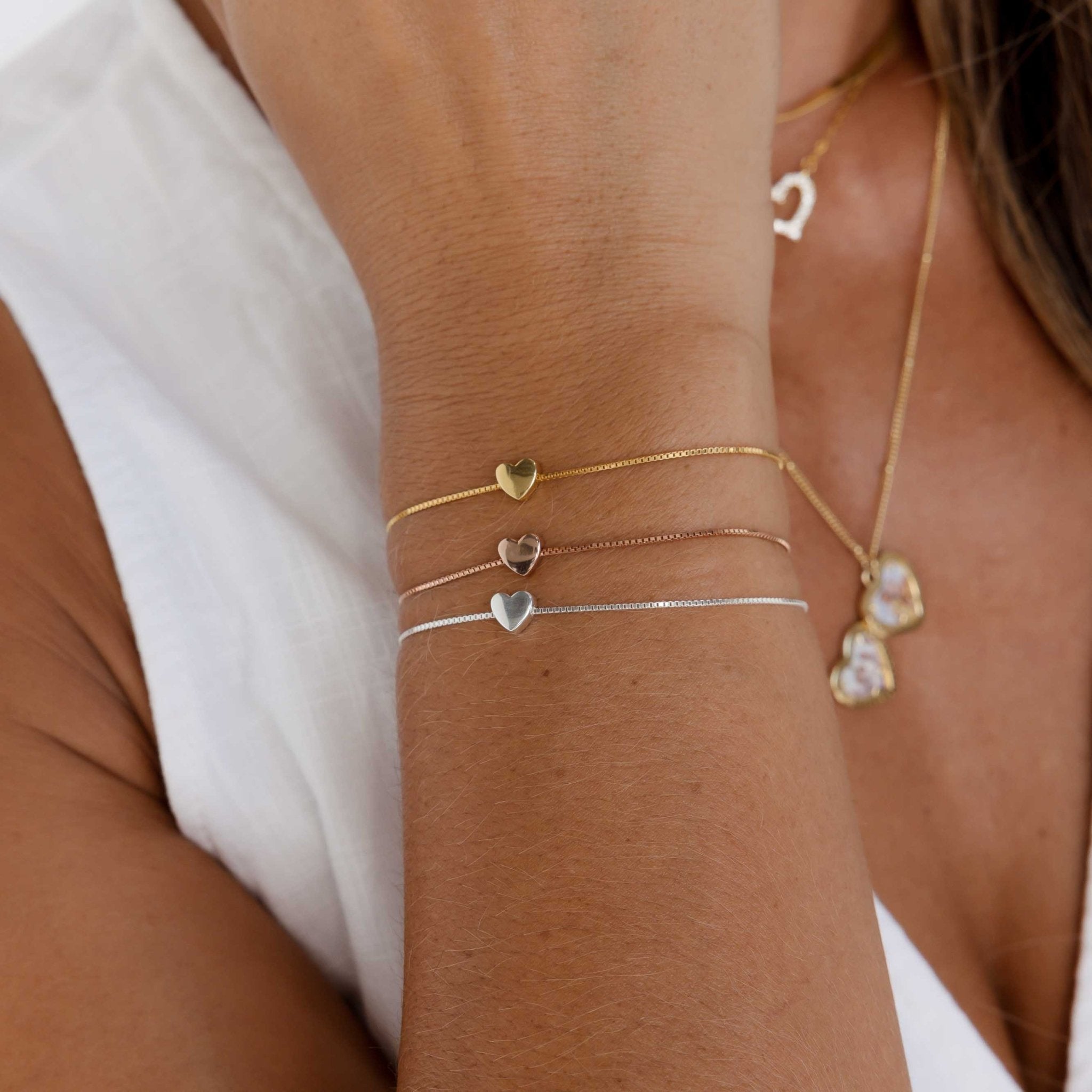 Solid Heart Chain Bracelet - Adult - Camile & Stone
