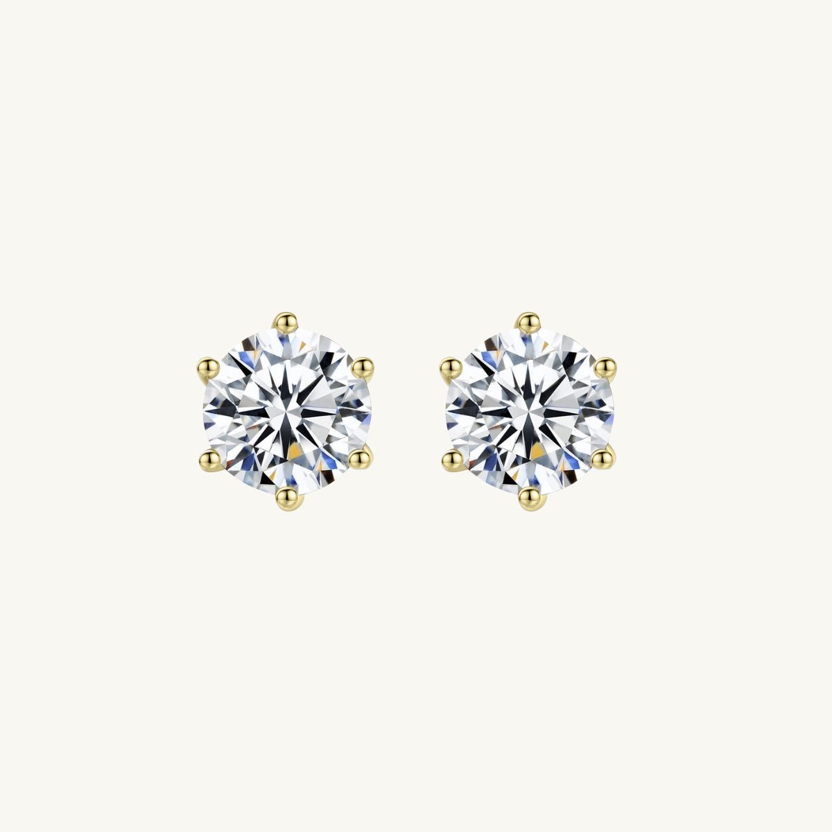 Solitaire Moissanite Stud Earrings 0.5 Carat - Camile & Stone