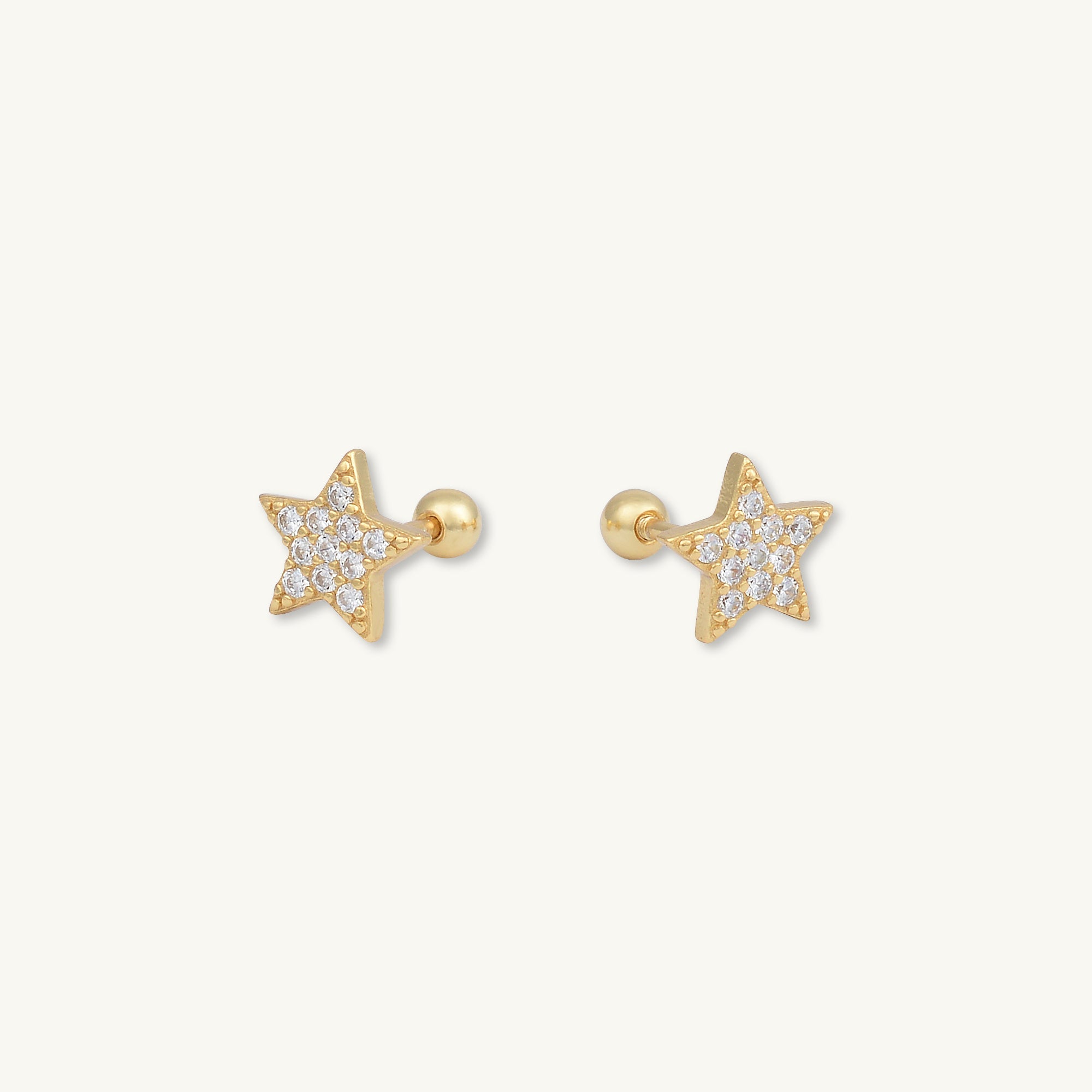 Star Sapphire Barbell Stud Cartilage Earrings - Camile & Stone