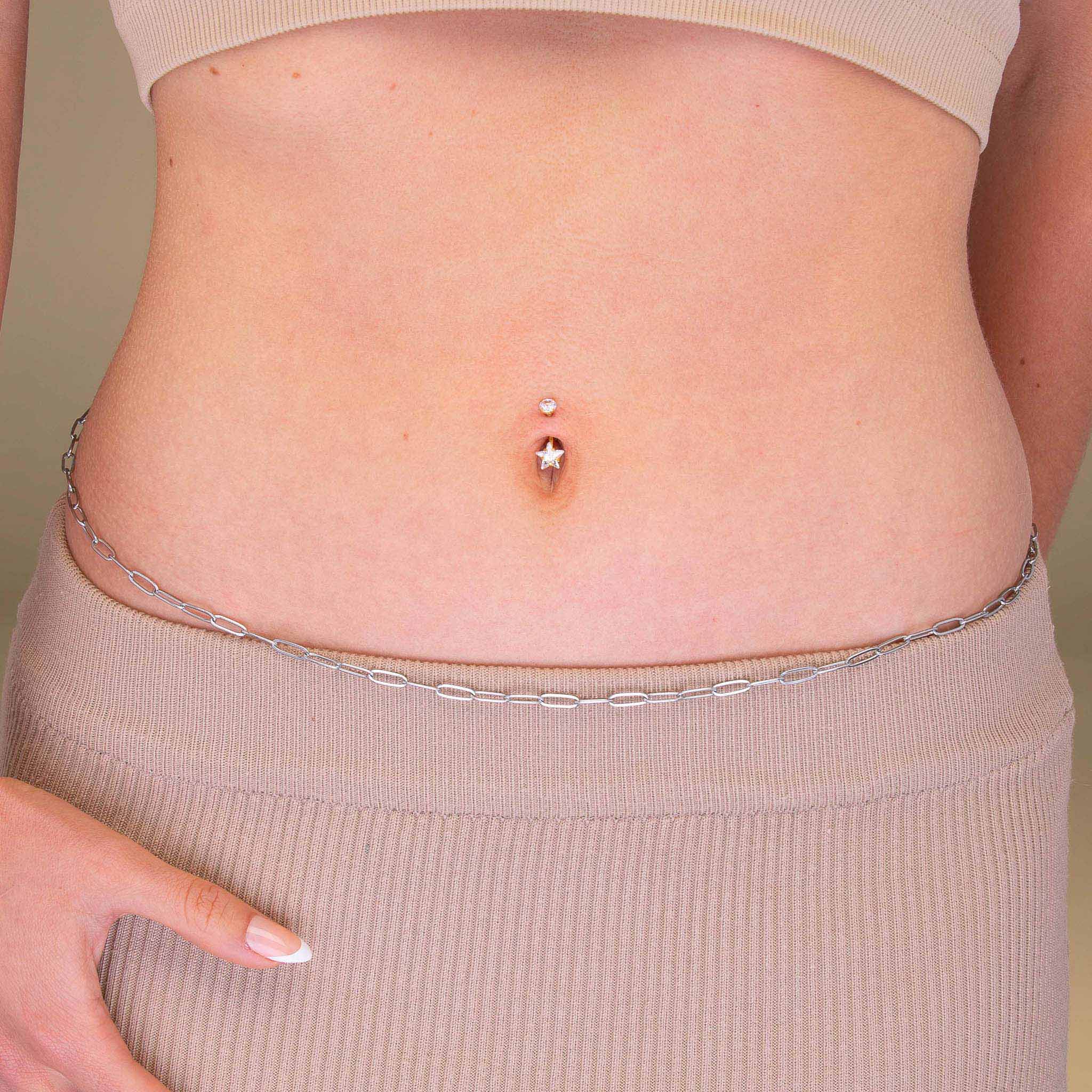 Star Sapphire Titanium Belly Ring - Camile & Stone