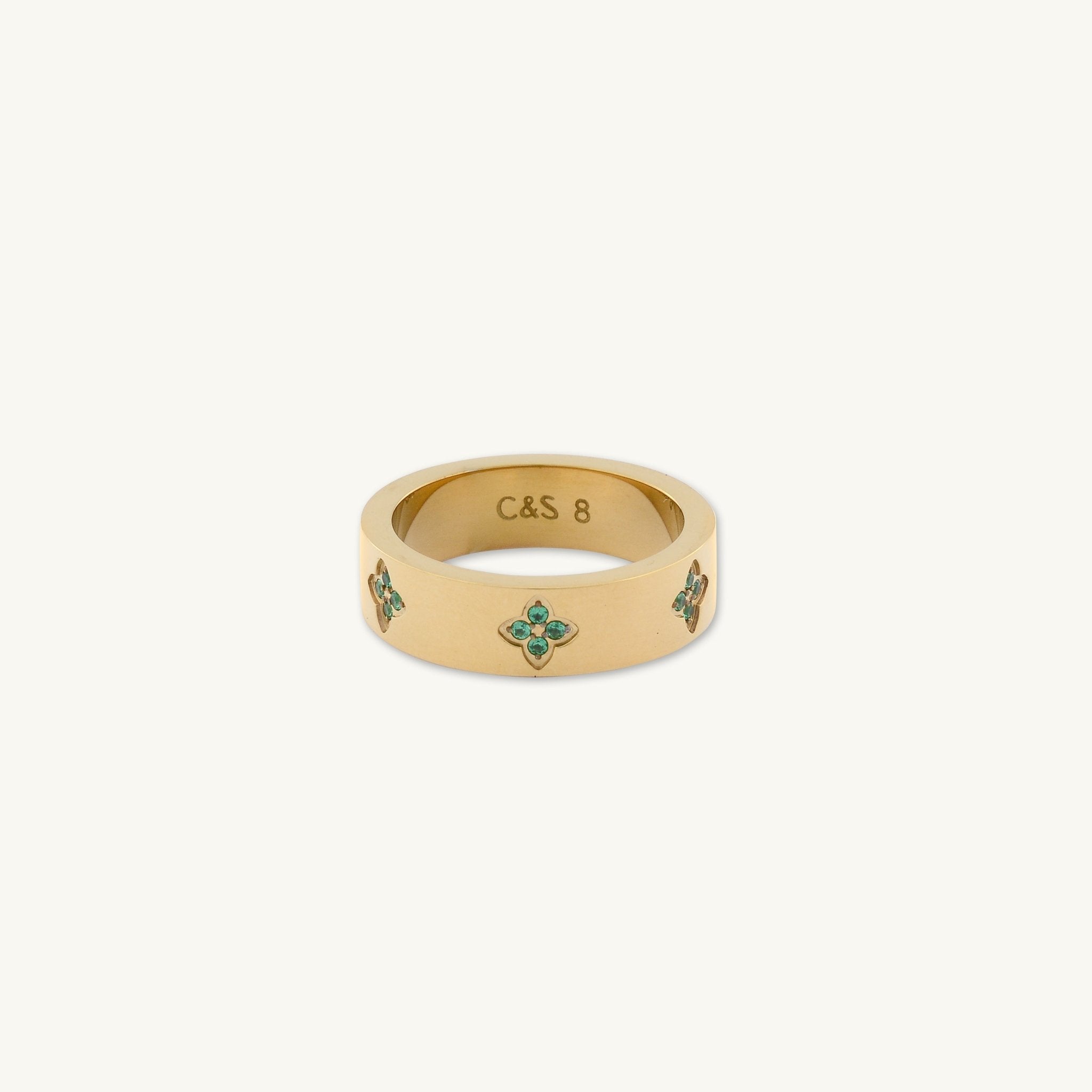 Statement Clover Emerald Sapphire Ring - Camile & Stone