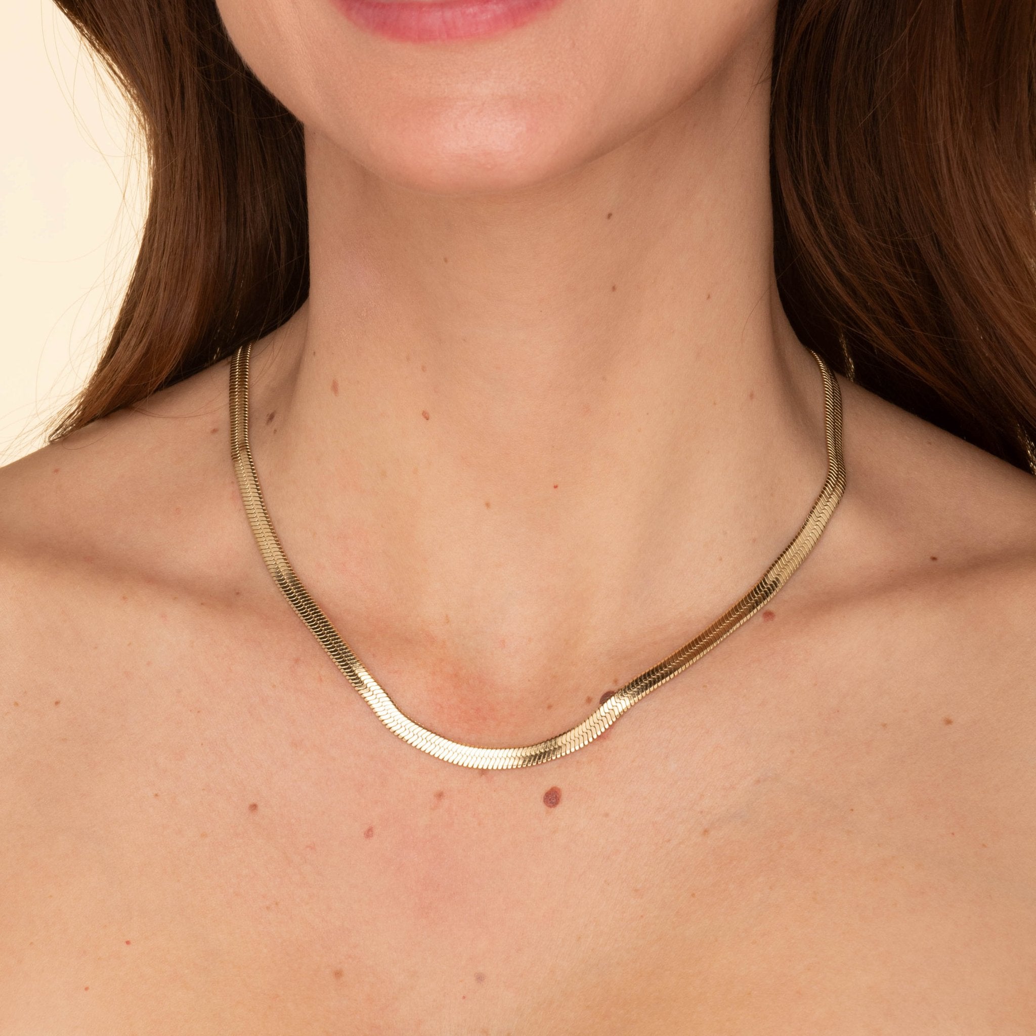 Statement Herringbone Chain Necklace - Camile & Stone