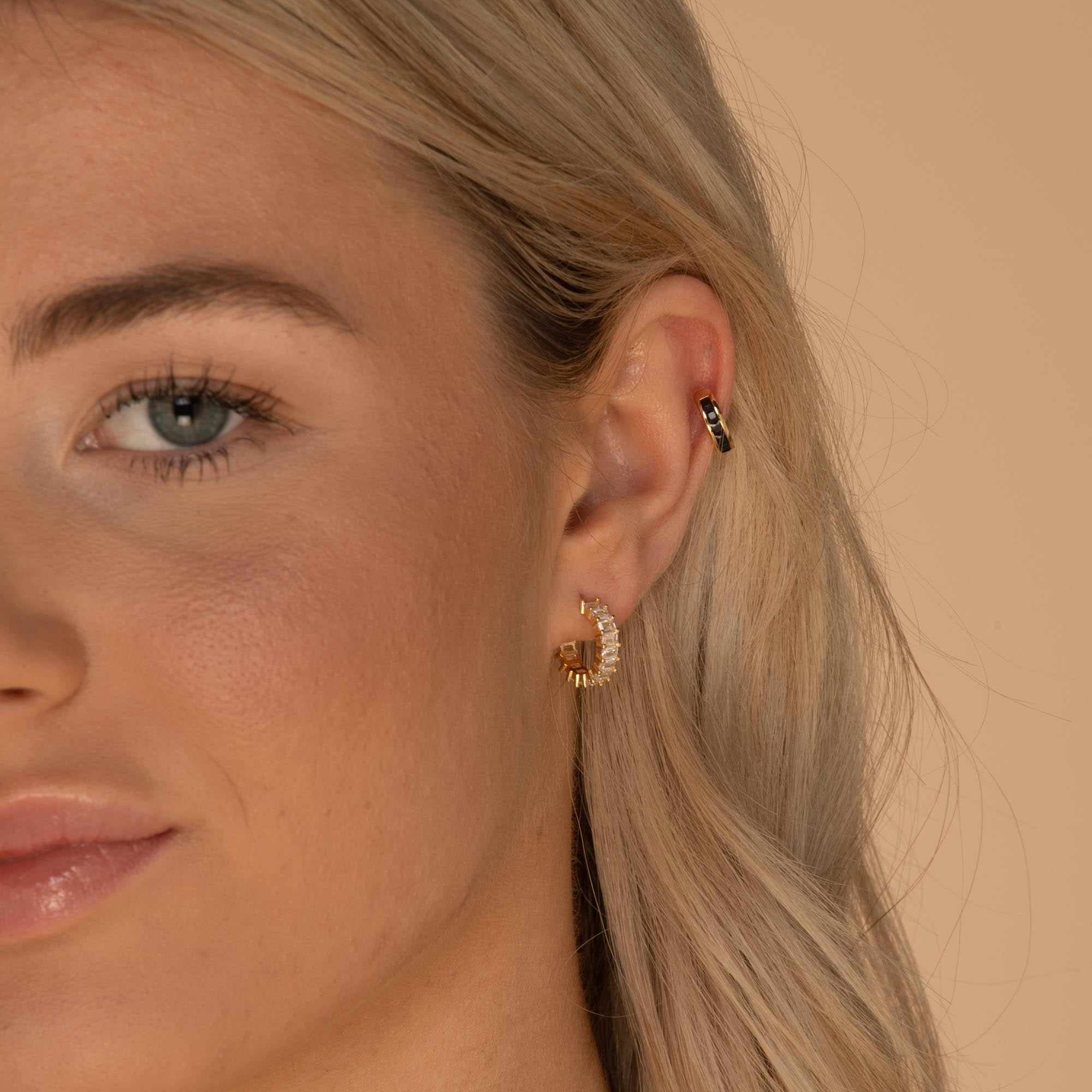 Statement Zirconia Huggie Hoop Earrings - Camile & Stone