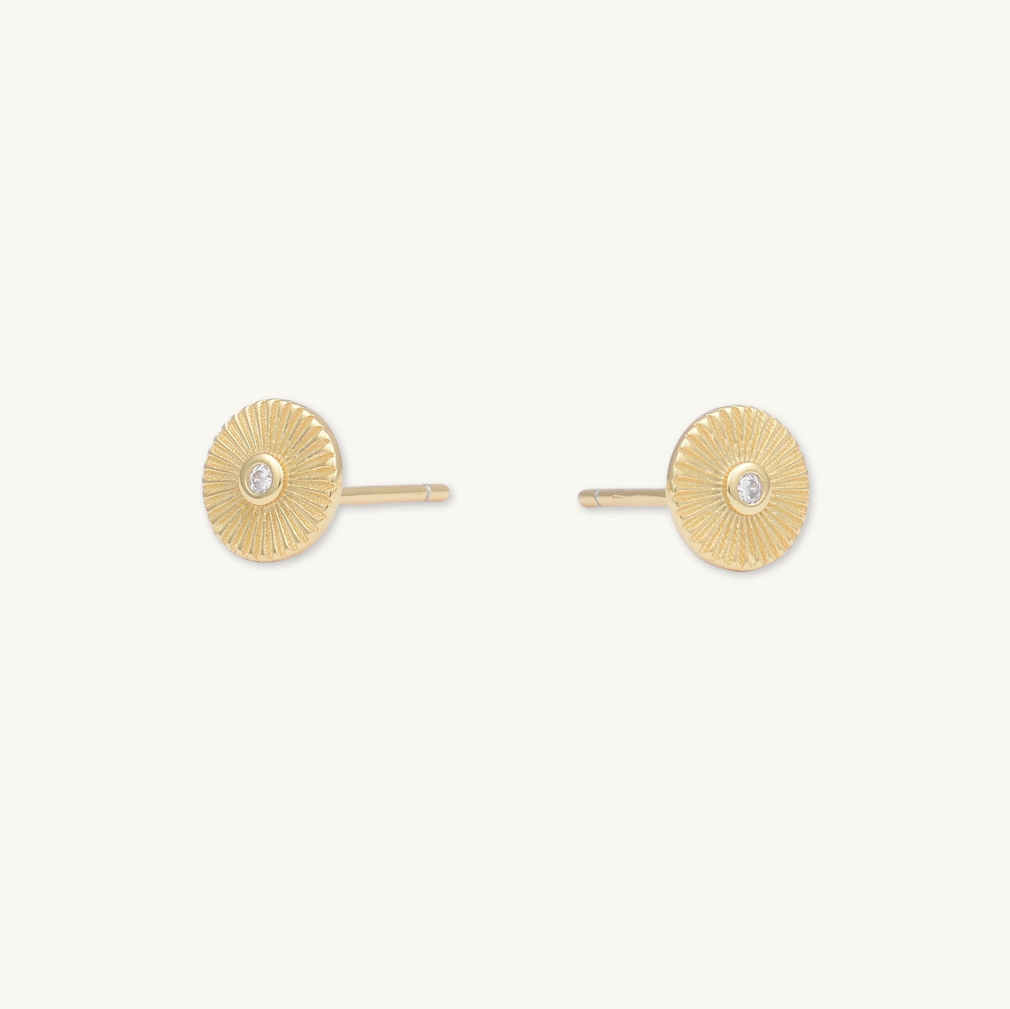 Sunbeam Sapphire Disc Stud Earrings - Camile & Stone