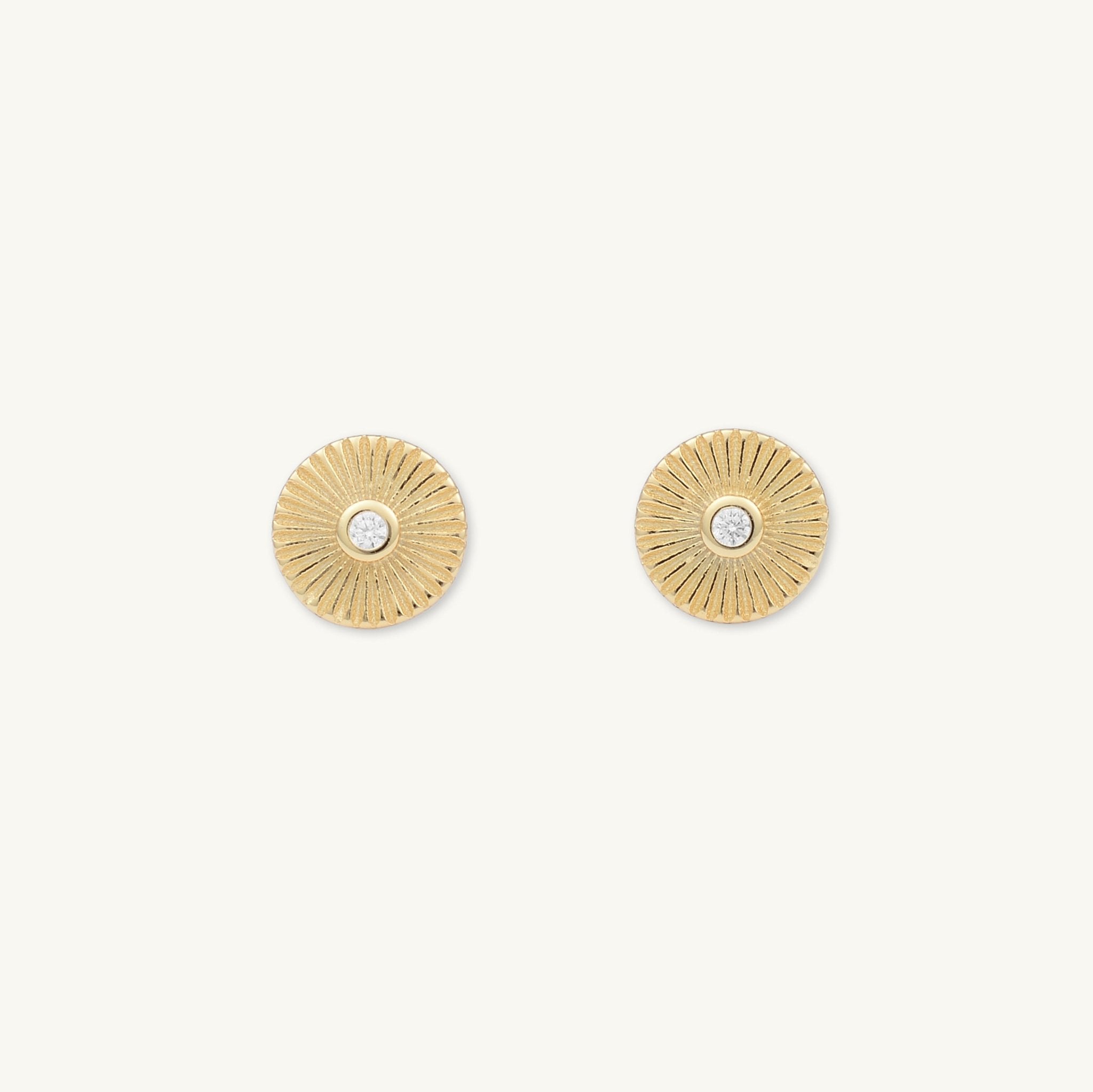 Sunbeam Sapphire Disc Stud Earrings - Camile & Stone