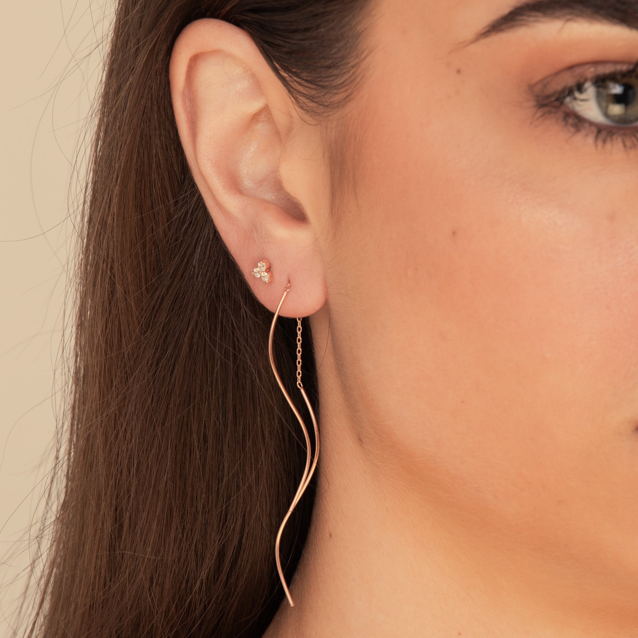 Swirl Threader Chain Earrings - Camile & Stone