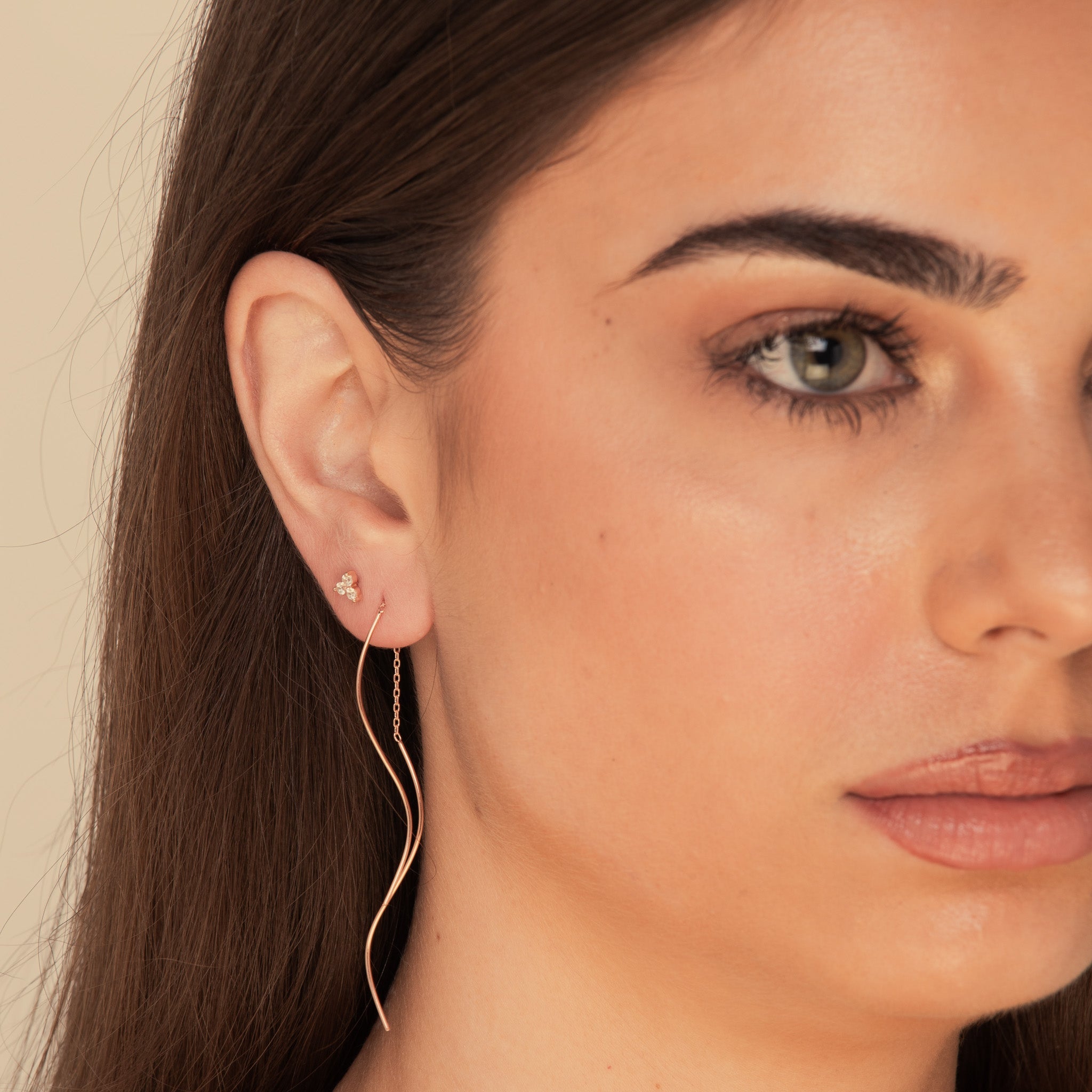 Swirl Threader Chain Earrings - Camile & Stone