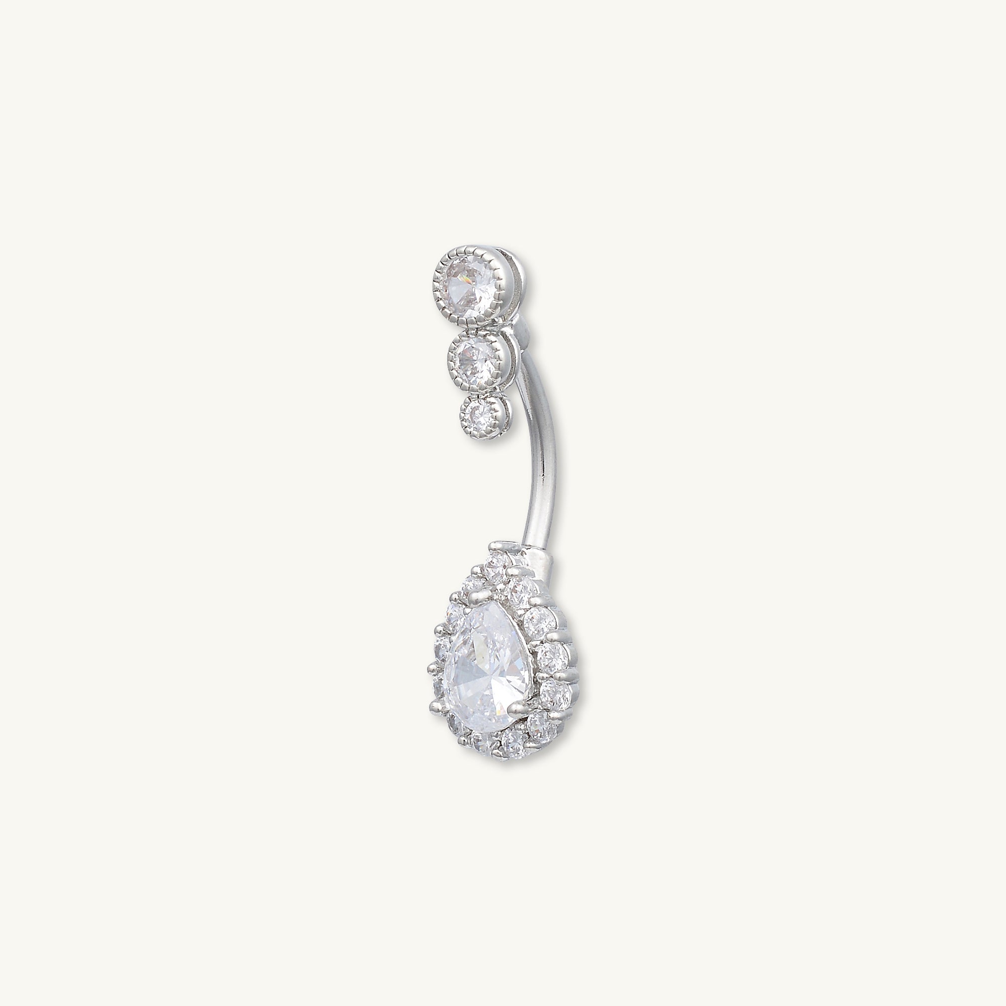 Teardrop Sapphire Titanium Belly Ring - Camile & Stone