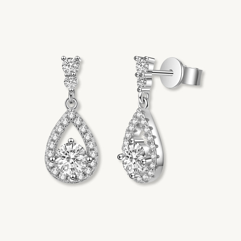 Teardrop Solitaire Moissanite Stud Earrings - Camile & Stone