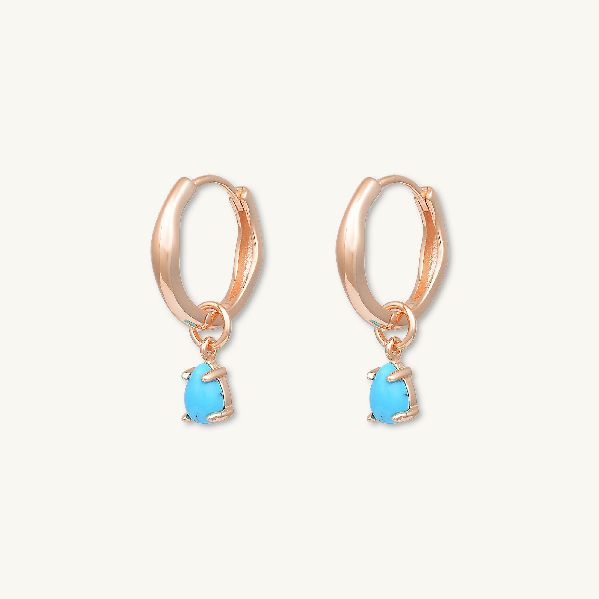 Teardrop Turquoise Huggie Earrings - Camile & Stone