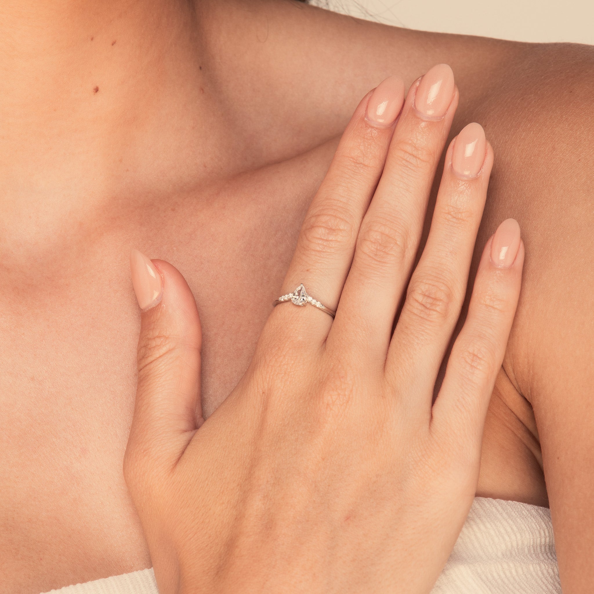 The Duo Pear Sapphire Engagement Ring - Camile & Stone