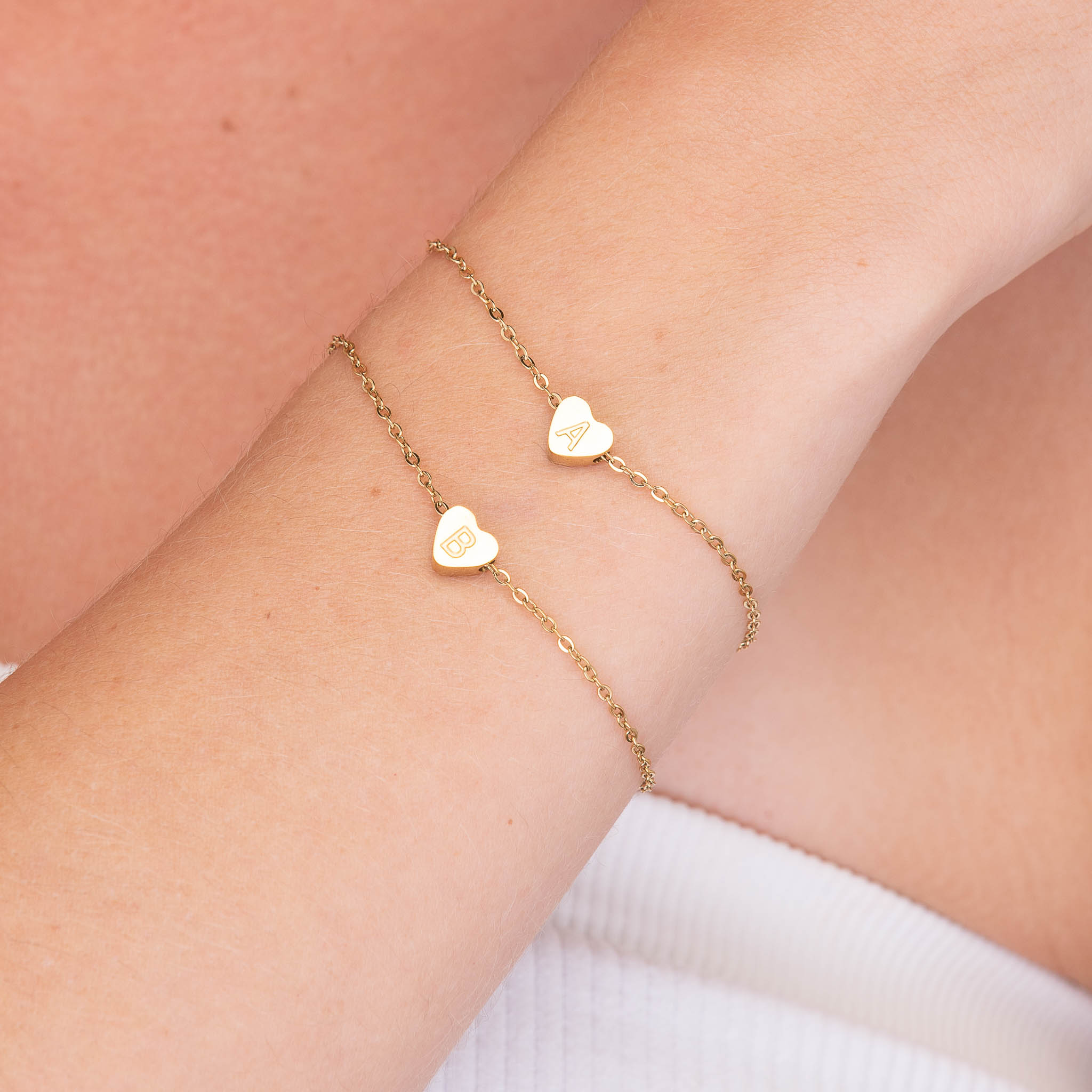 The Heart Pendant Initial Letter Bracelet - Camile & Stone