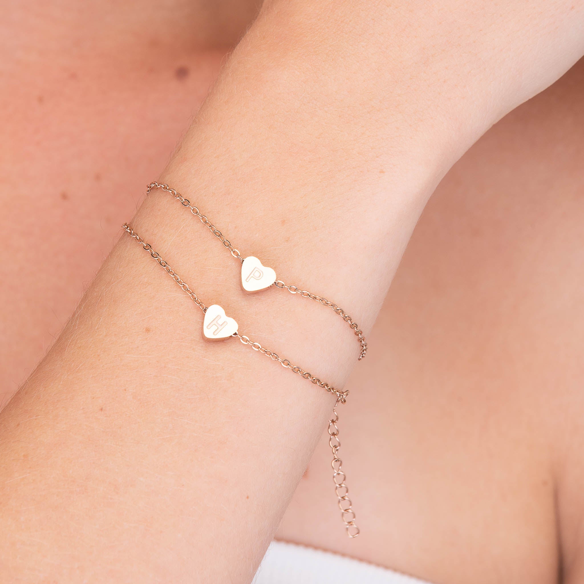 The Heart Pendant Initial Letter Bracelet - Camile & Stone
