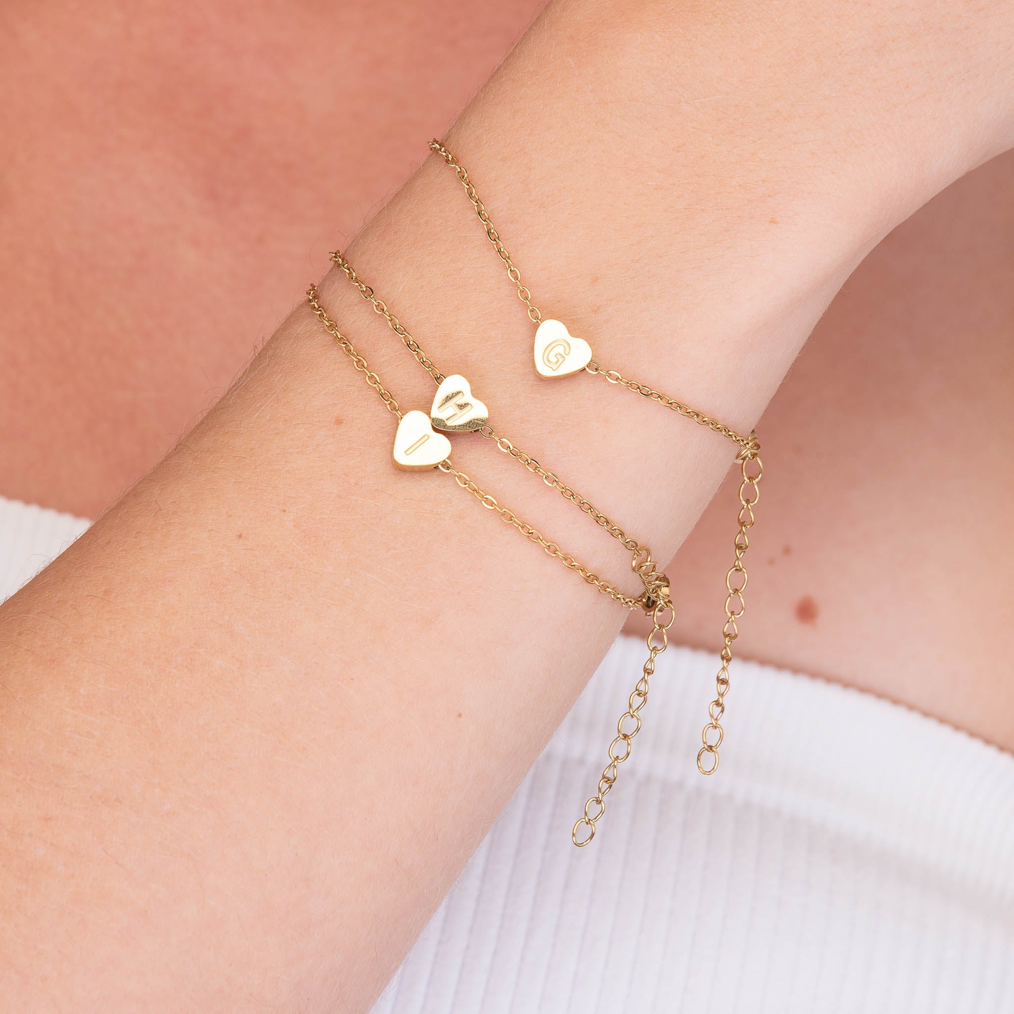 The Heart Pendant Initial Letter Bracelet - Camile & Stone