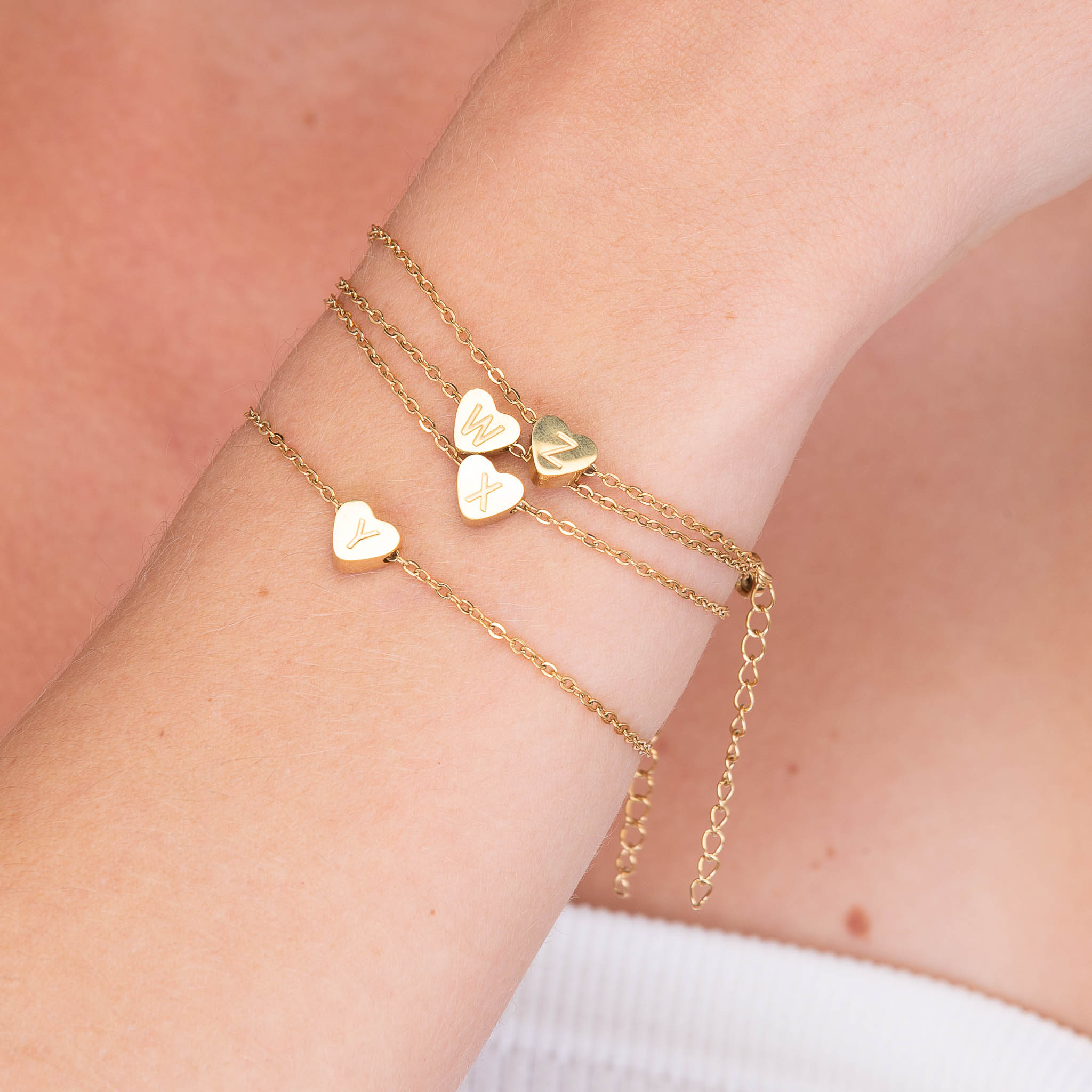 The Heart Pendant Initial Letter Bracelet - Camile & Stone
