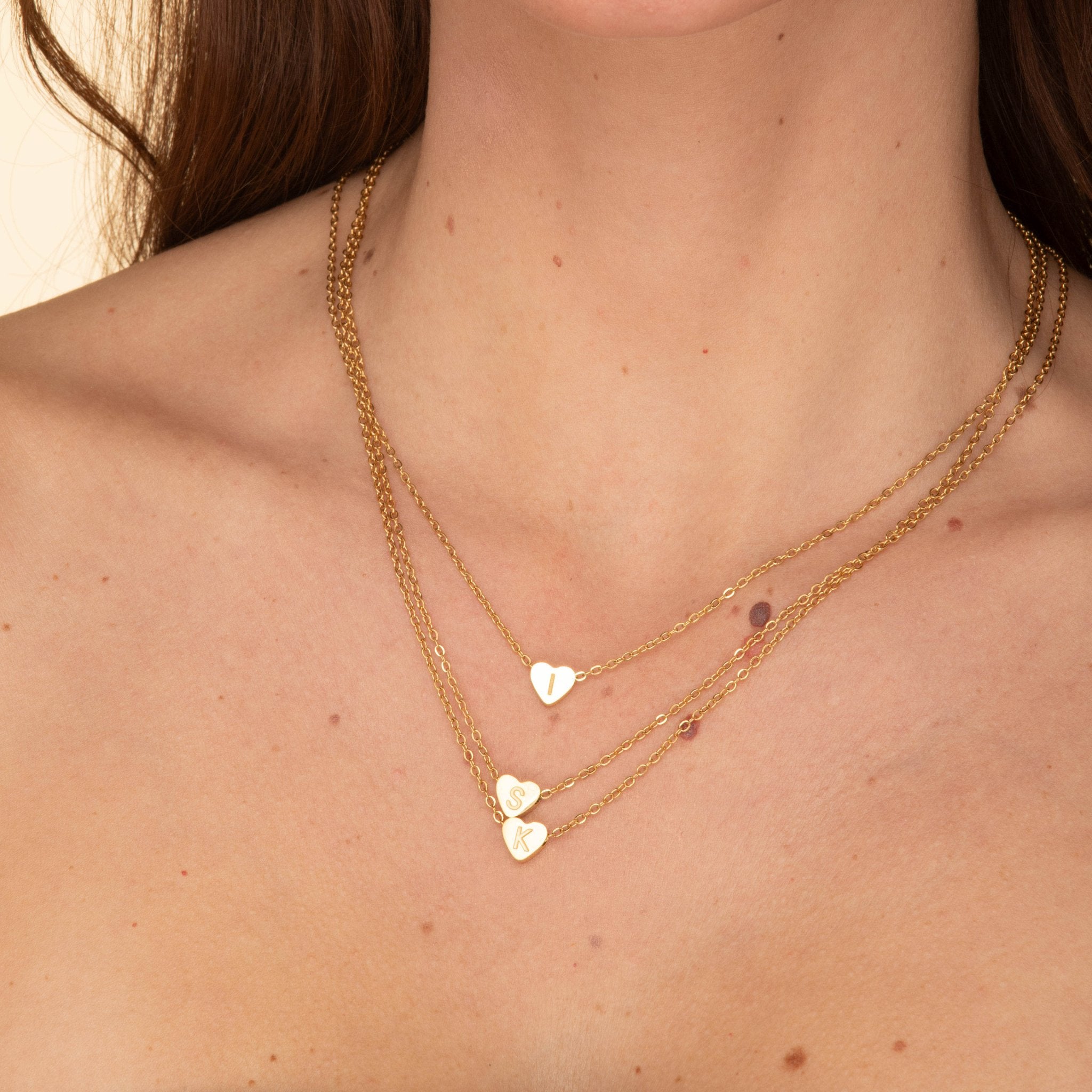 The Heart Pendant Initial Letter Necklace - Camile & Stone