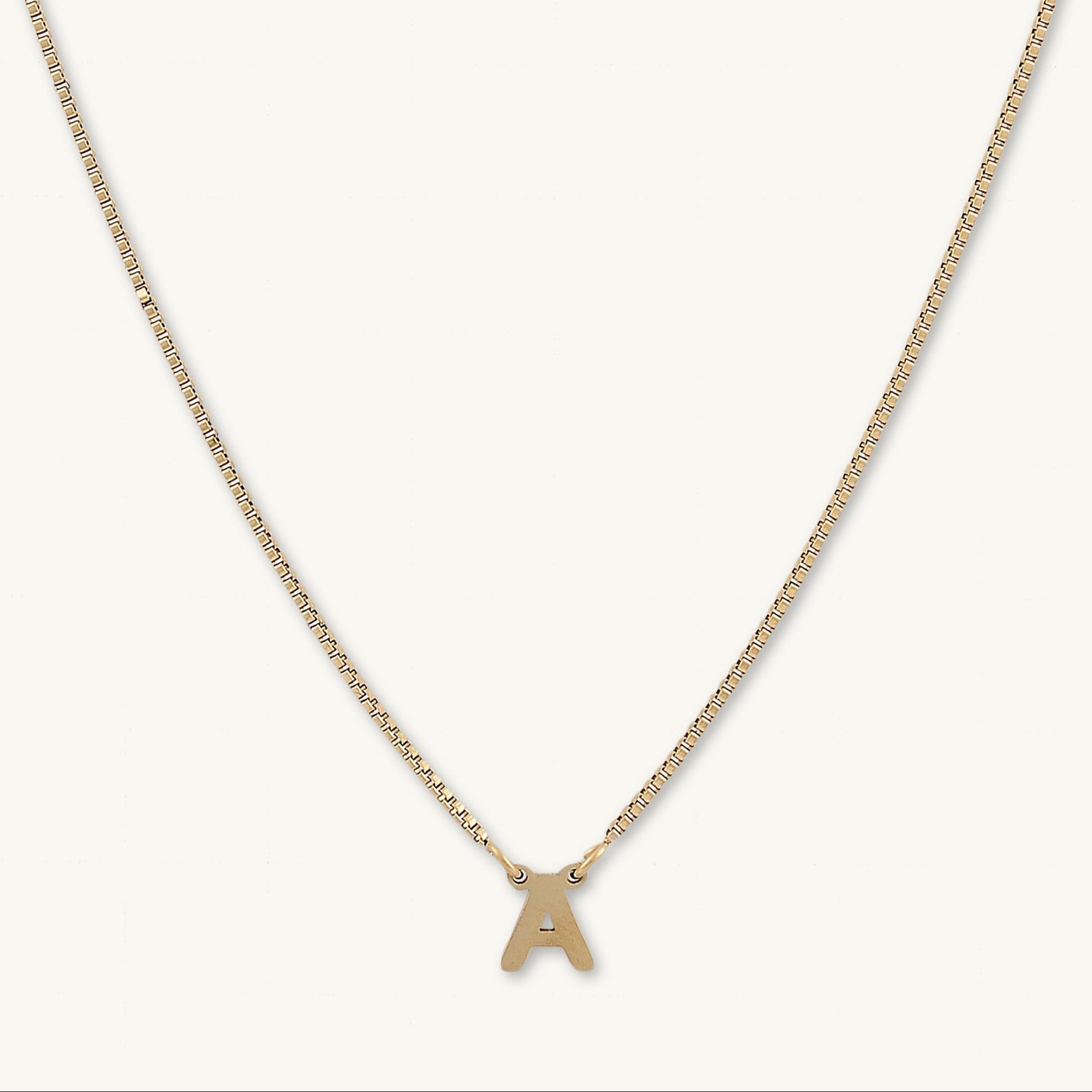 The Original Initial Letter Box Chain Necklace - Camile & Stone