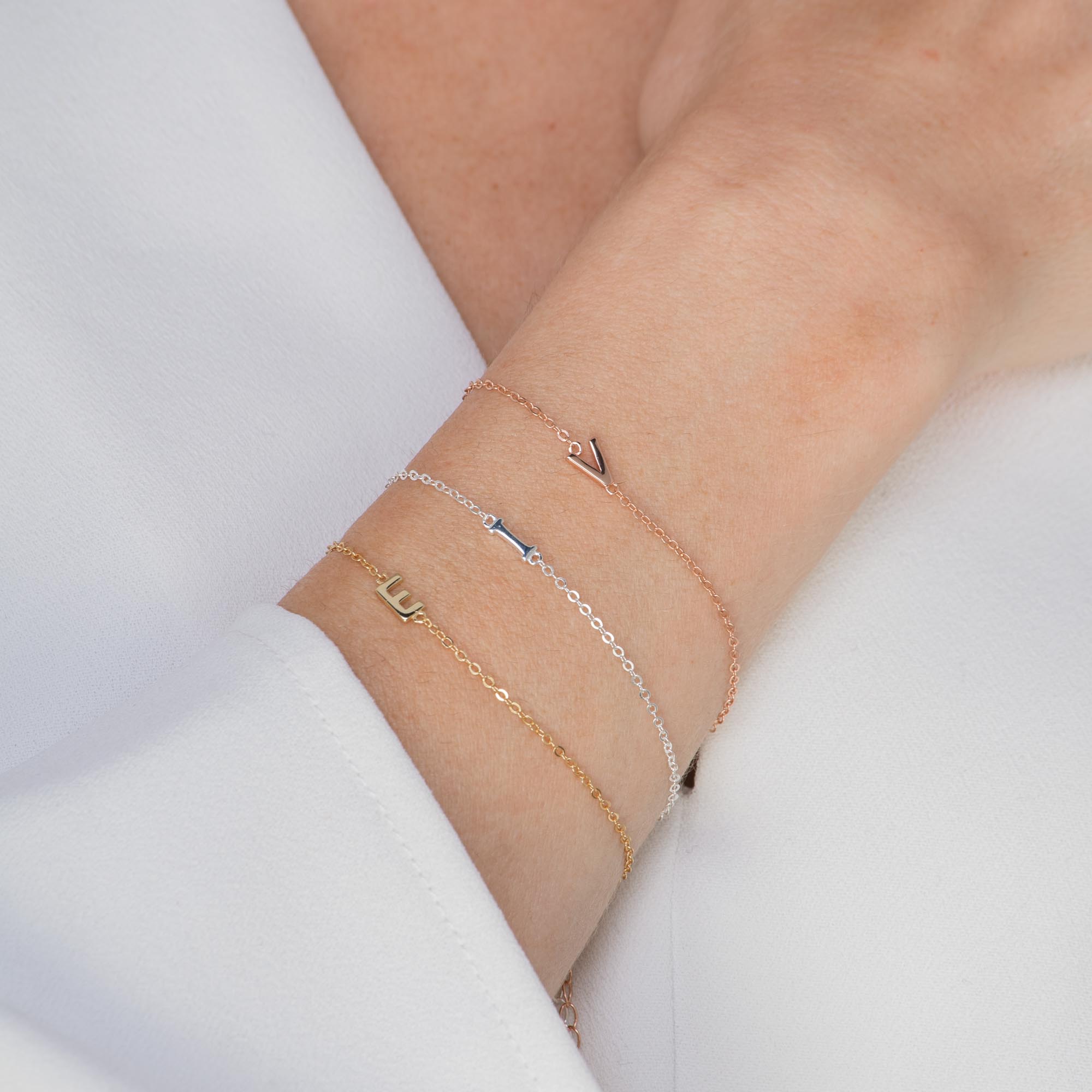 The Sideways Initial Letter Bracelet - Camile & Stone