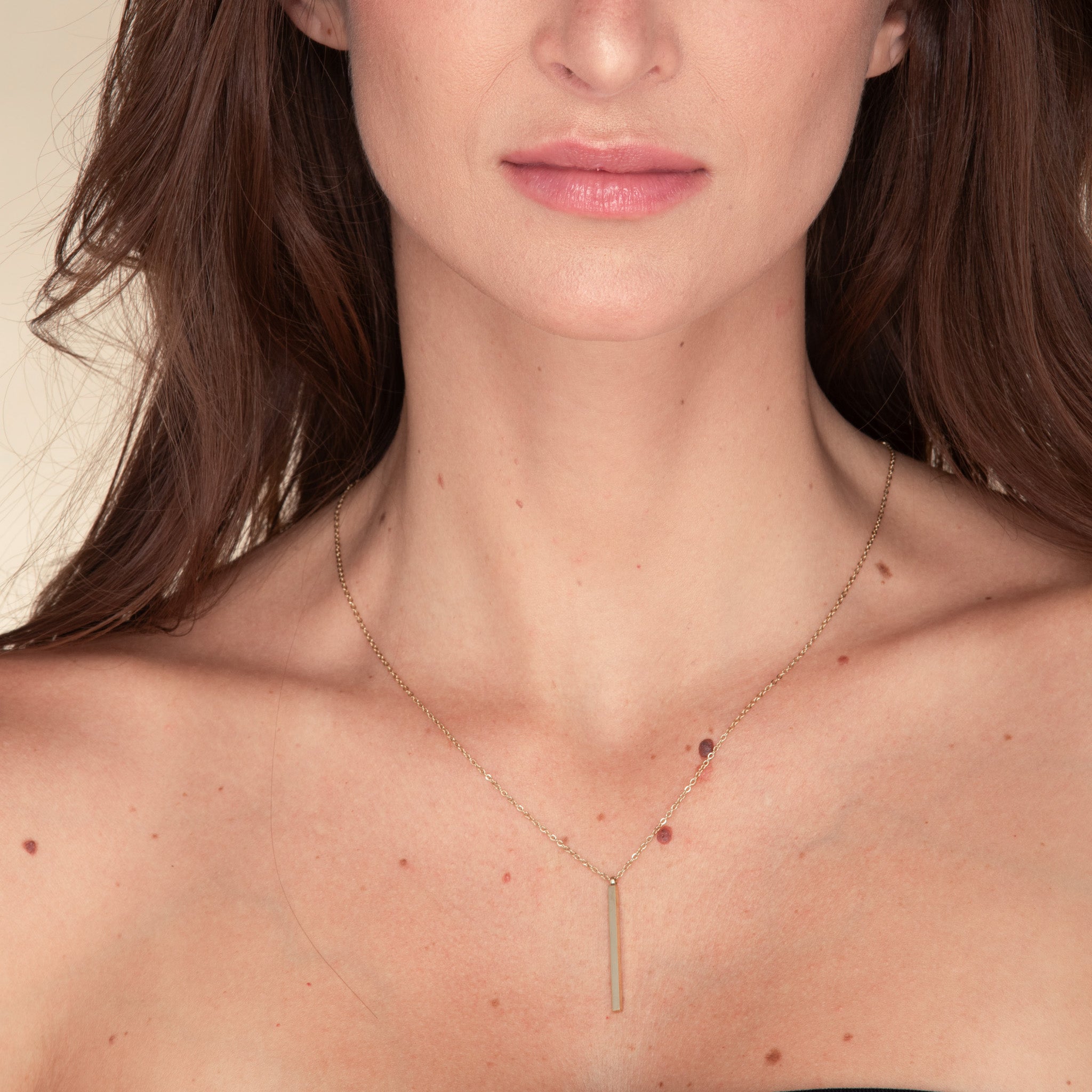 Thin Bar Drop Necklace - Camile & Stone