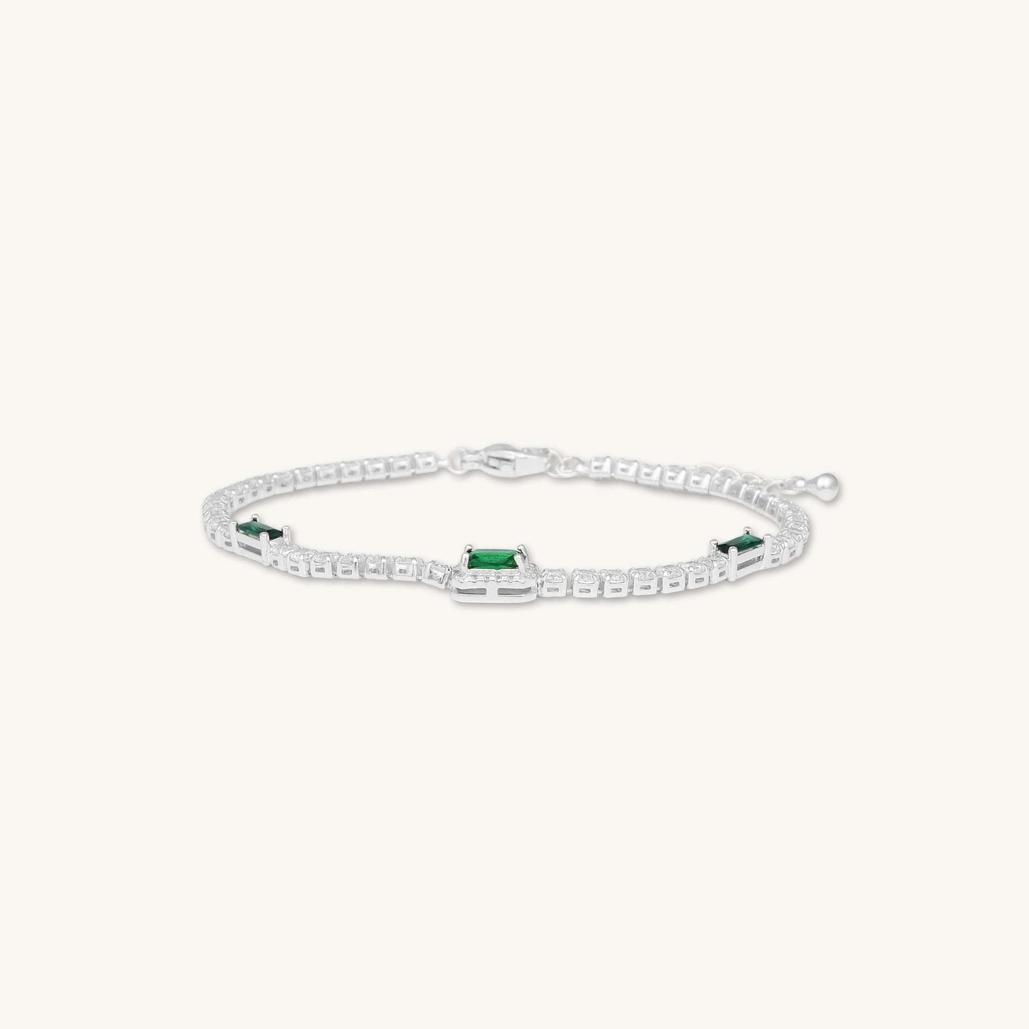 Trio Emerald Baguette Tennis Bracelet - Camile & Stone