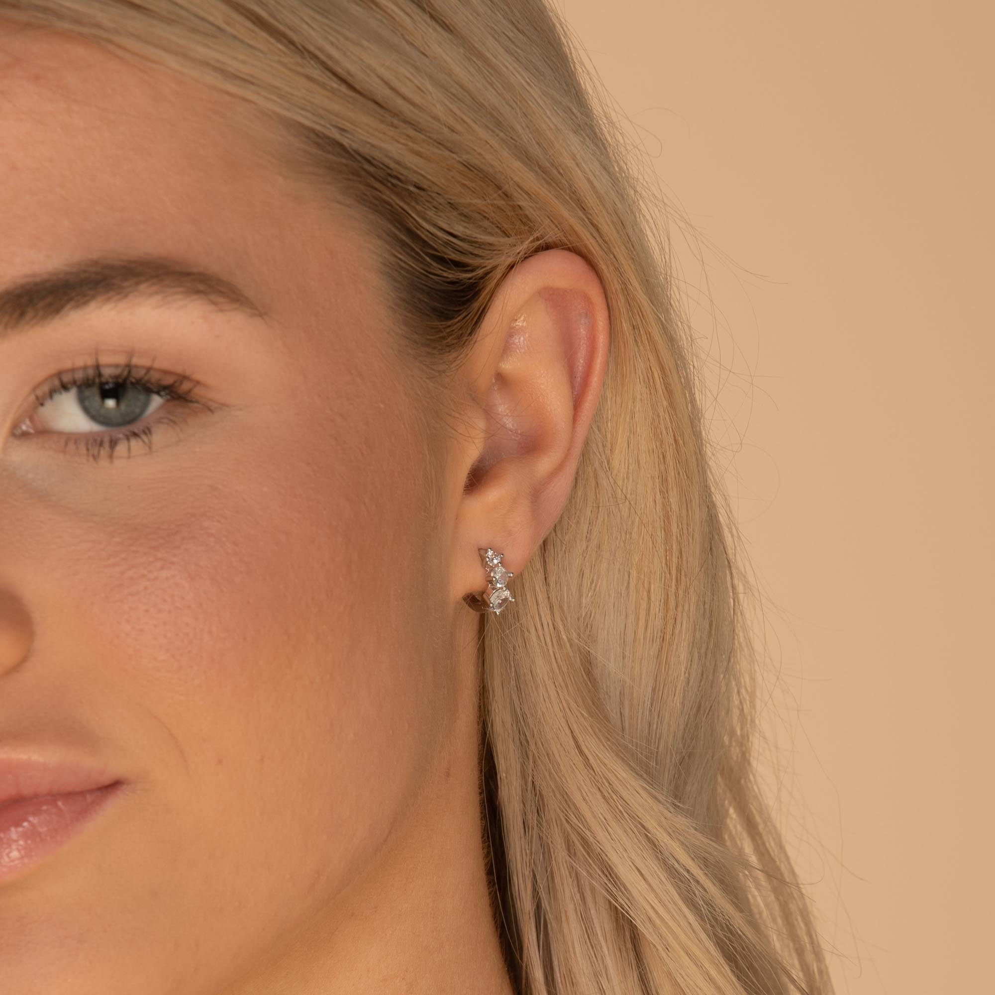 Trio Sapphire Huggie Earrings - Camile & Stone