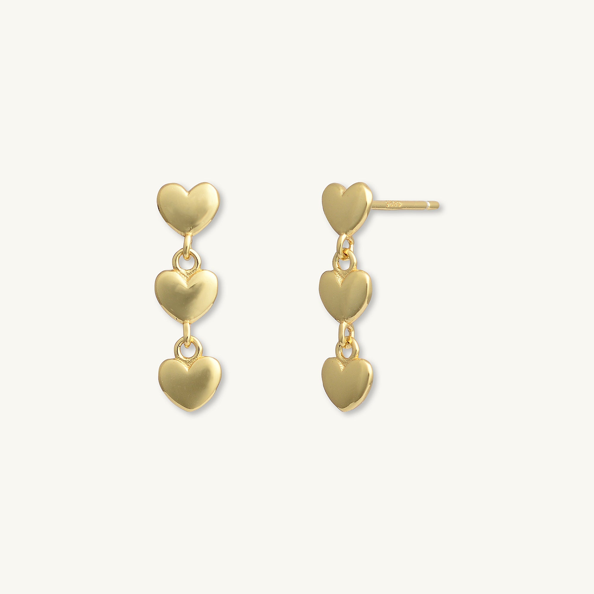 Triple Heart Stud Earrings - Camile & Stone