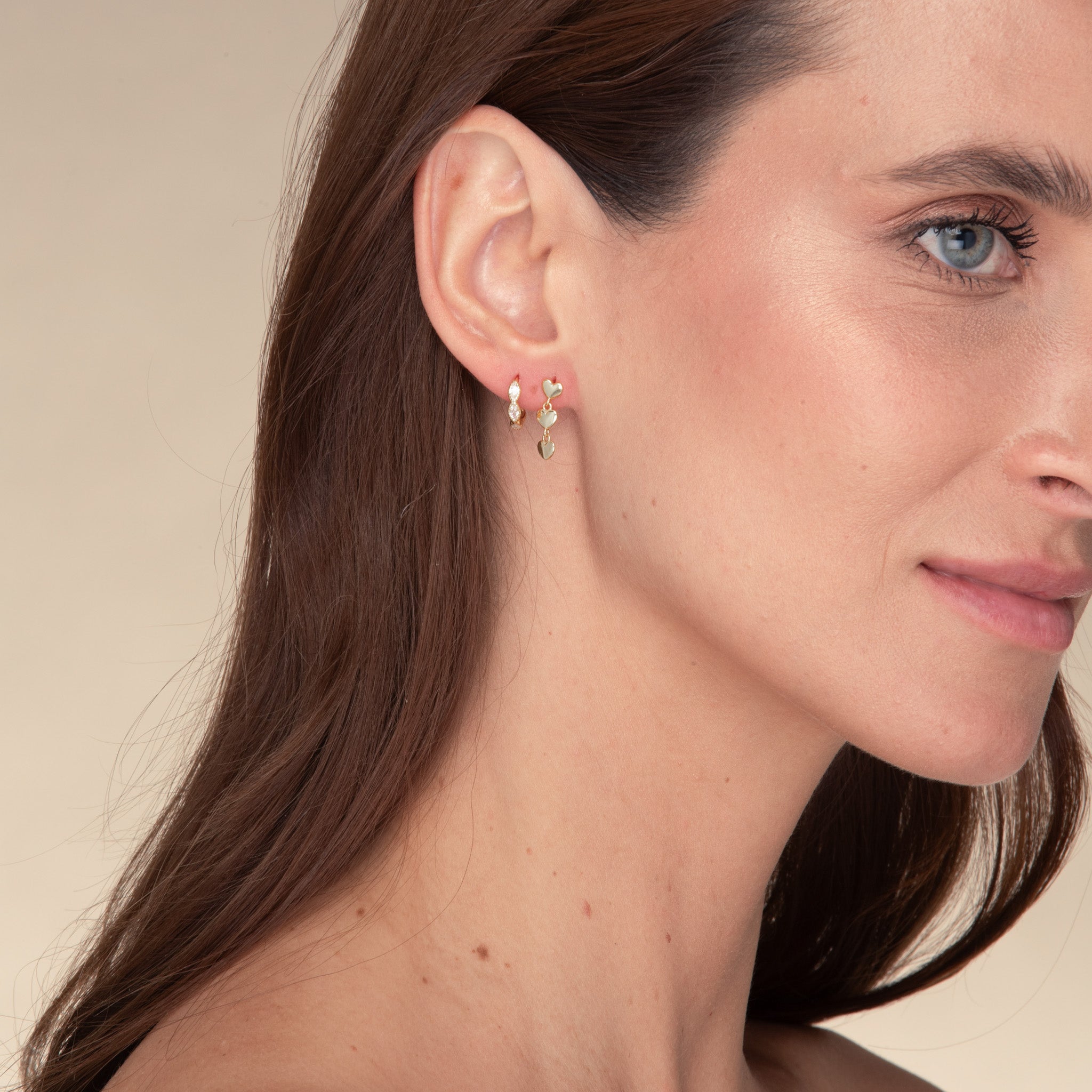 Triple Heart Stud Earrings - Camile & Stone