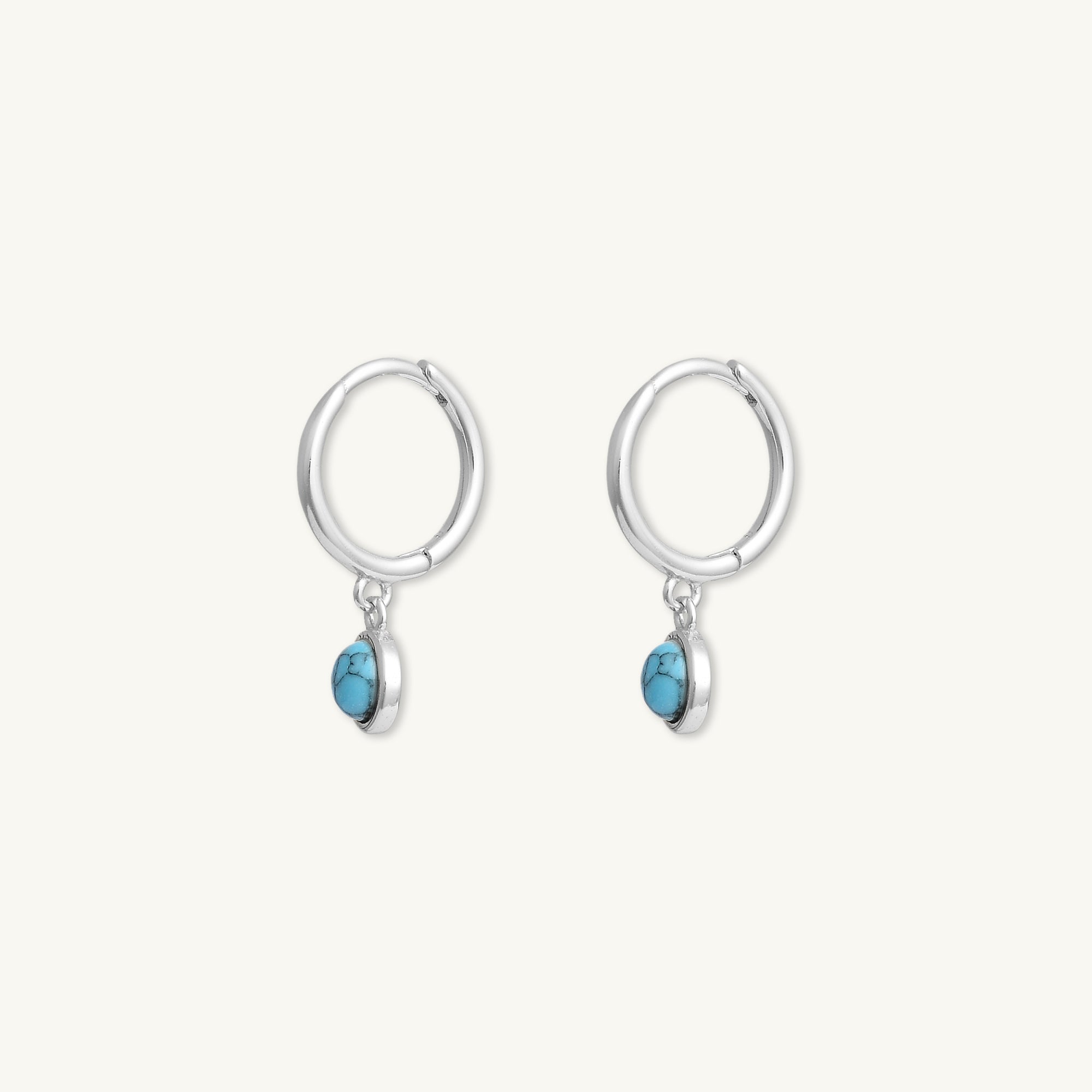Turquoise Circle Dangle Huggie Earrings - Camile & Stone