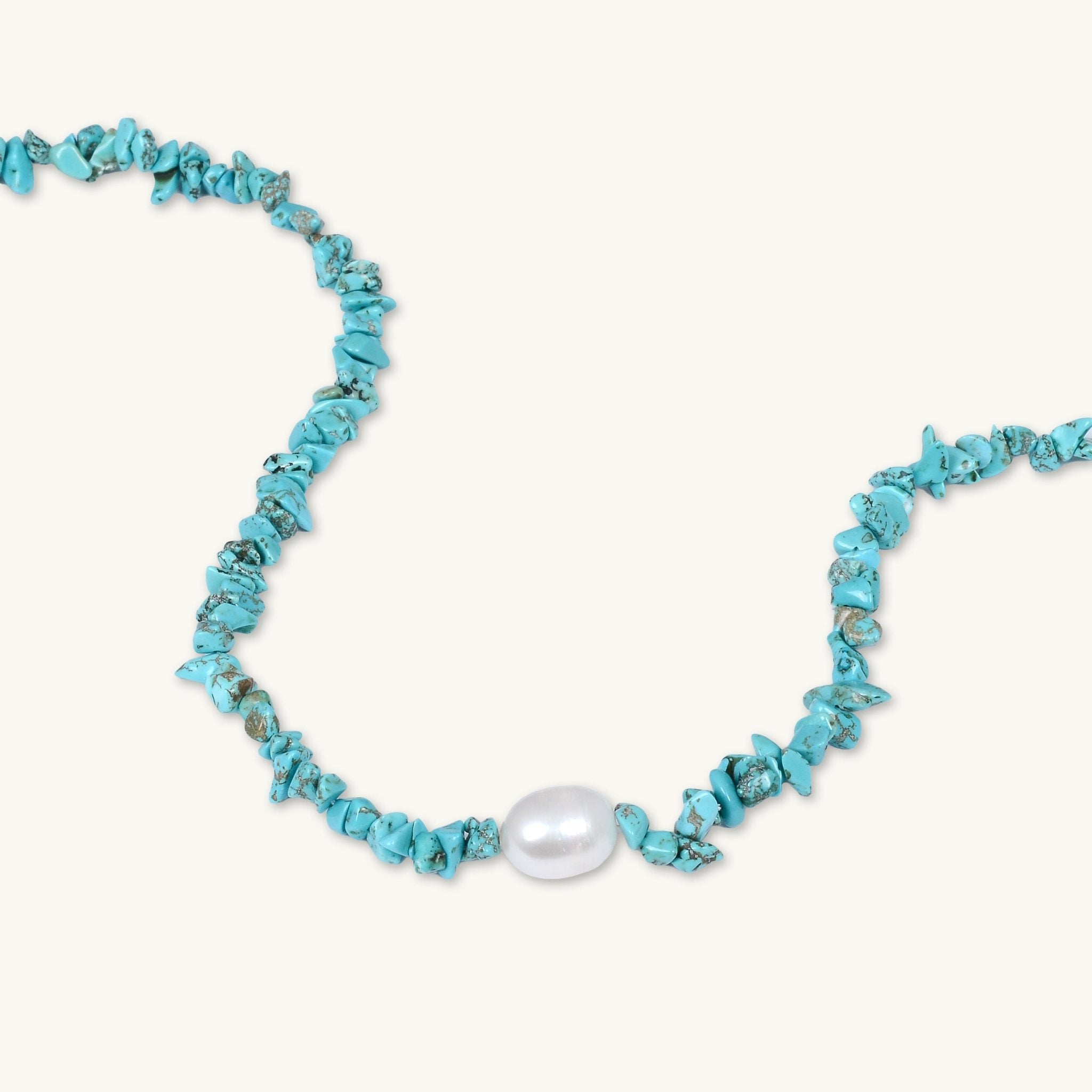 Turquoise Stone Pearl Necklace - Camile & Stone