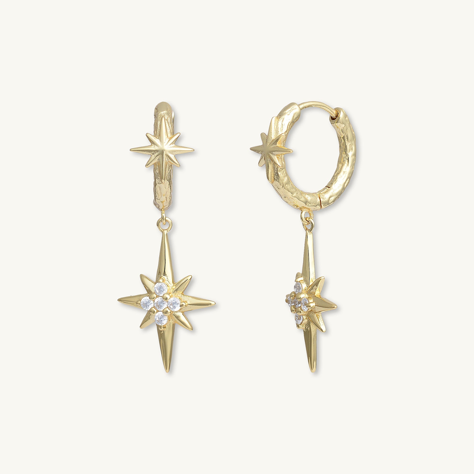 Twin North Star Sapphire Huggie Earrings - Camile & Stone