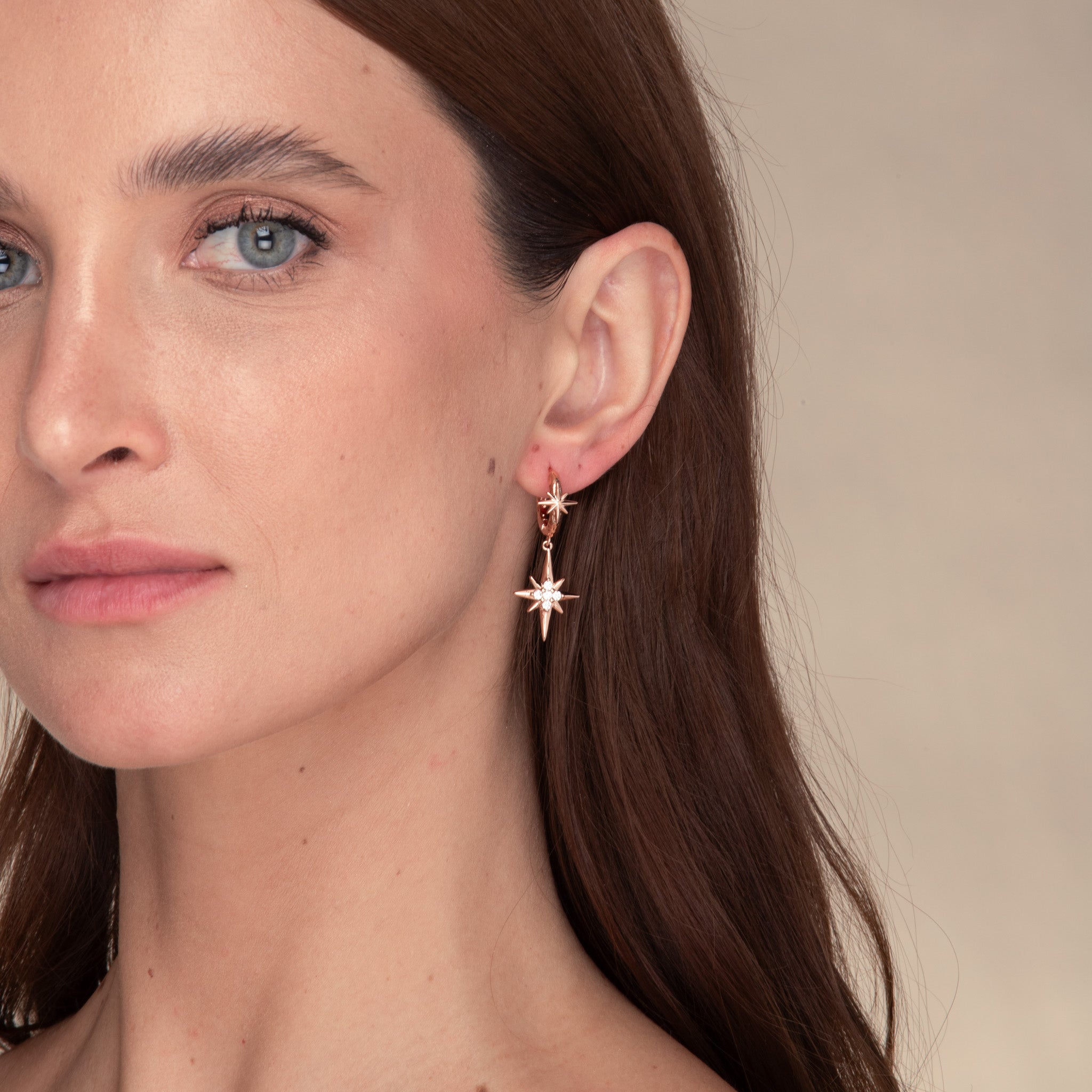 Twin North Star Sapphire Huggie Earrings - Camile & Stone